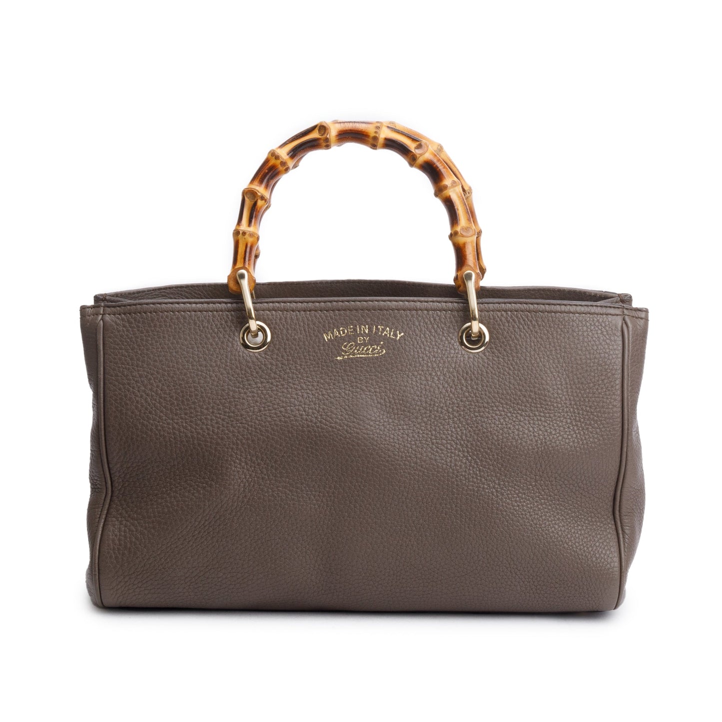 Gucci Taupe Calfskin Leather Medium Bamboo Shopper Tote