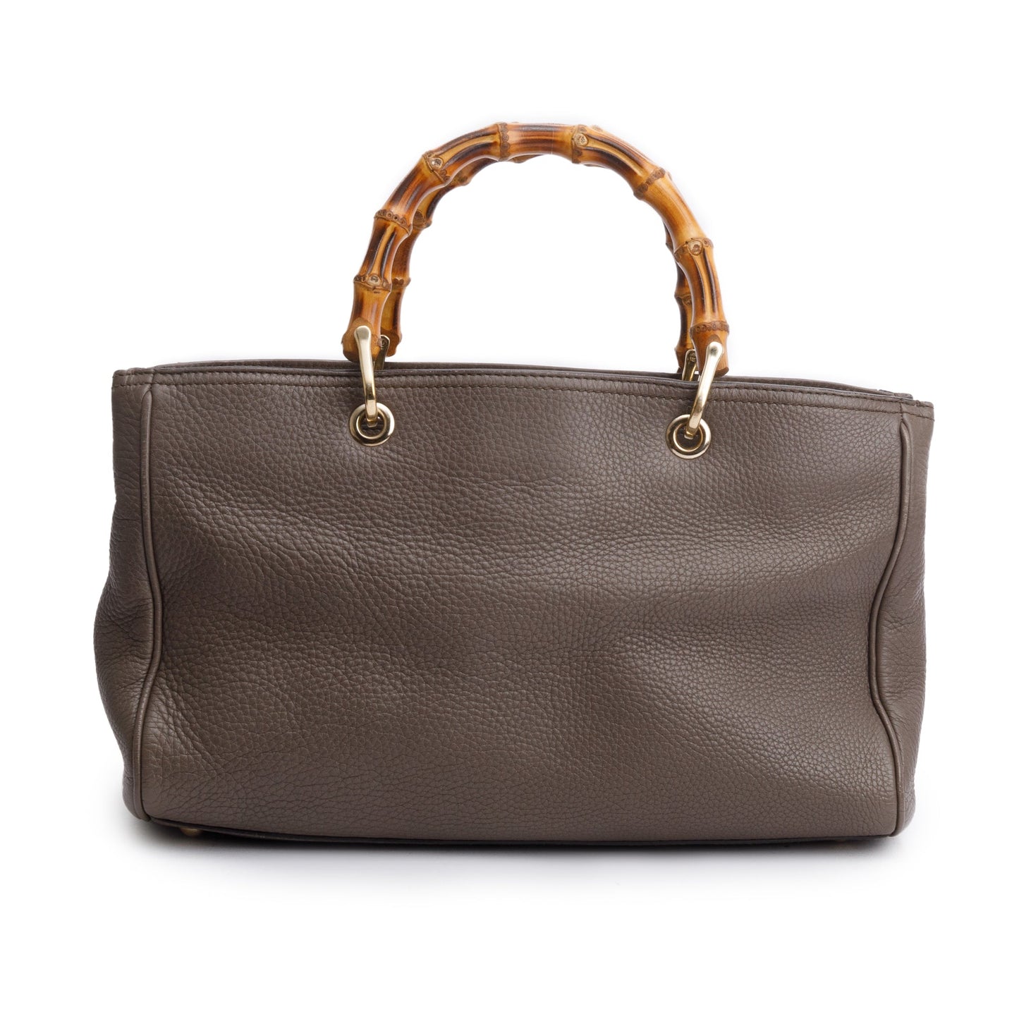 Gucci Taupe Calfskin Leather Medium Bamboo Shopper Tote