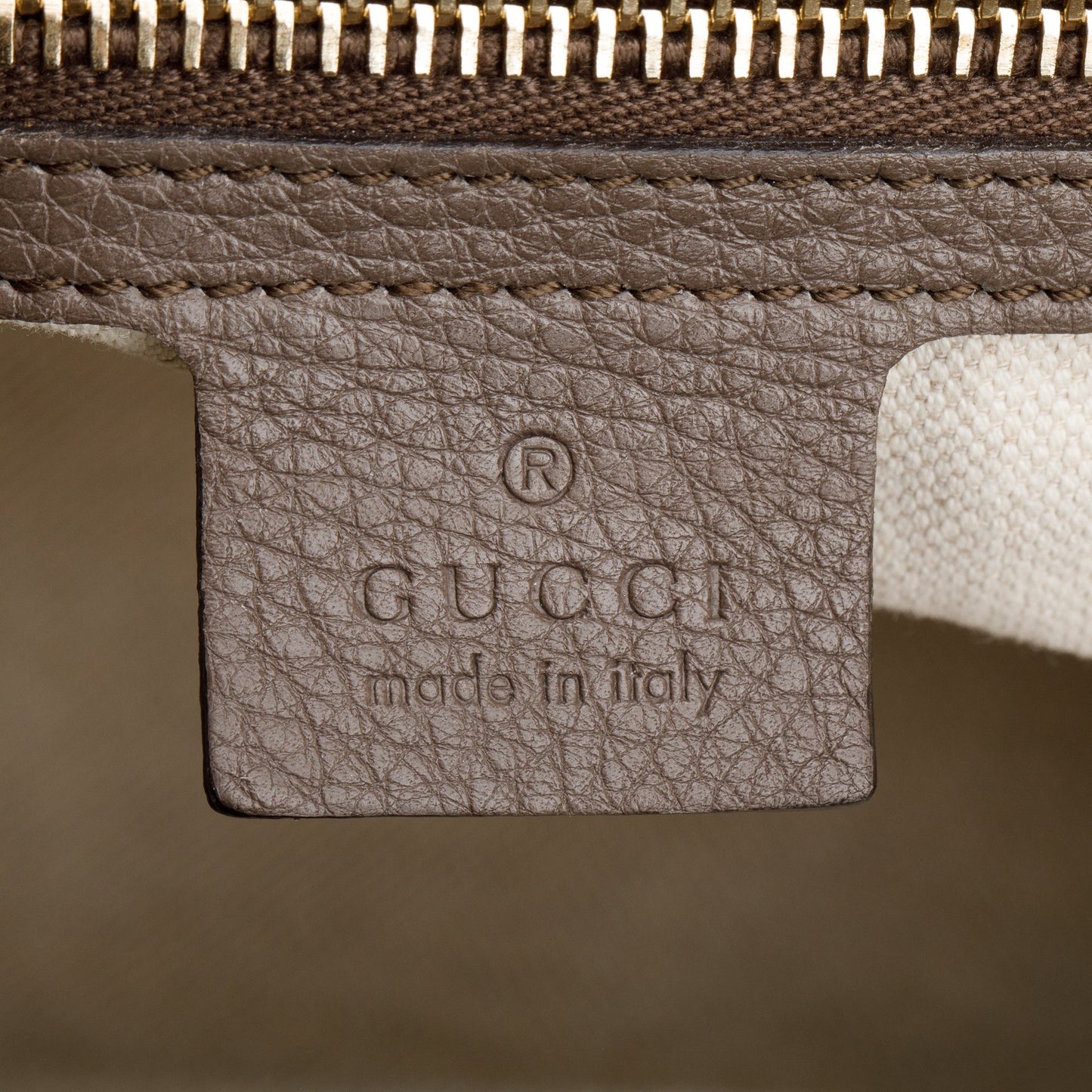 Gucci Taupe Calfskin Leather Medium Bamboo Shopper Tote
