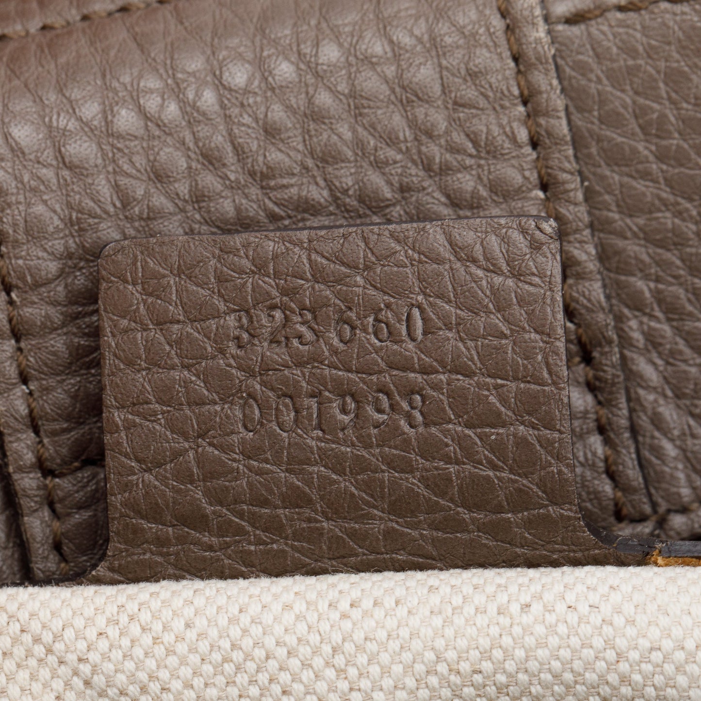 Gucci Taupe Calfskin Leather Medium Bamboo Shopper Tote