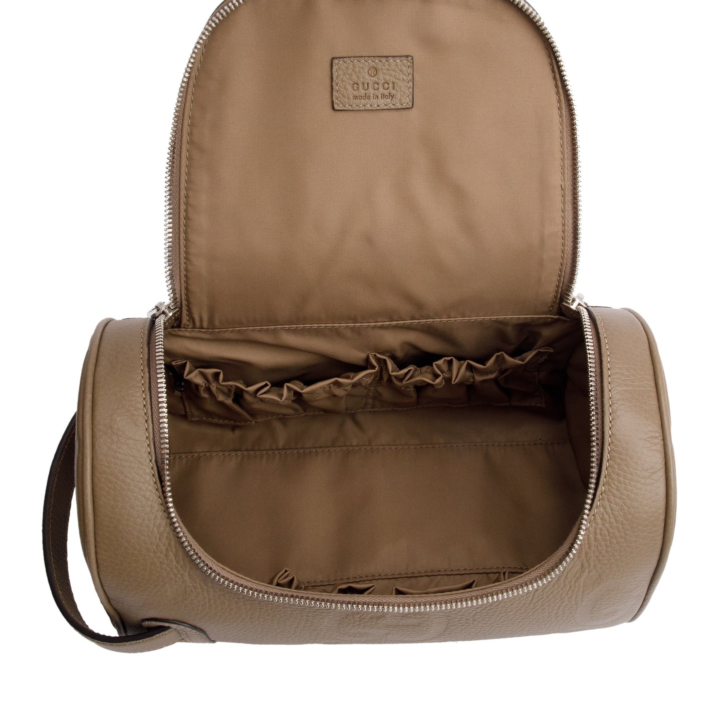 Gucci Taupe Jumbo GG Embossed Calfskin Leather Toiletry Case