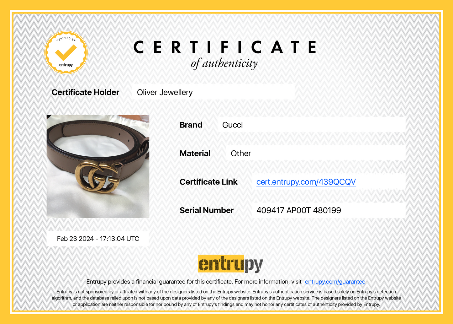 Gucci Thin Beige Leather Belt with Double G Buckle, 85 34