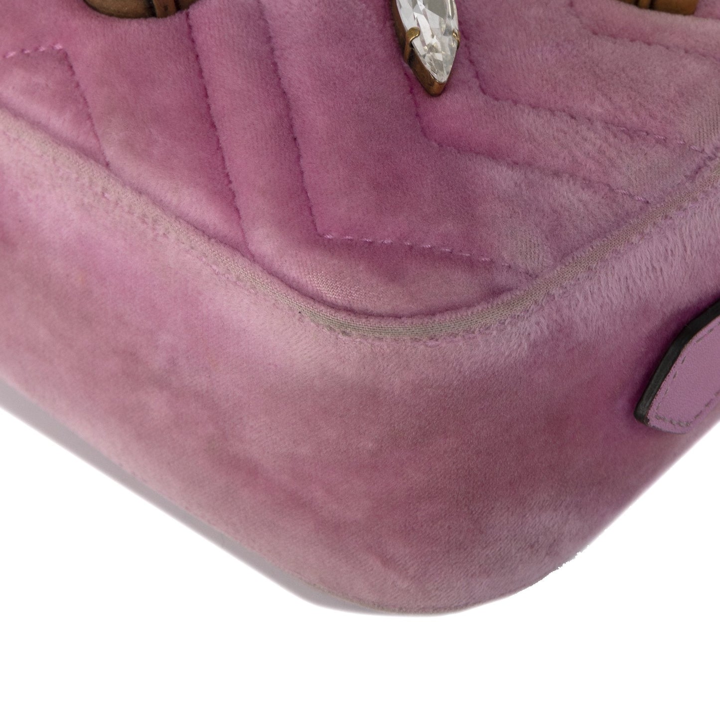 Gucci Velvet Crystal GG Marmont Matelasse Mini Bag