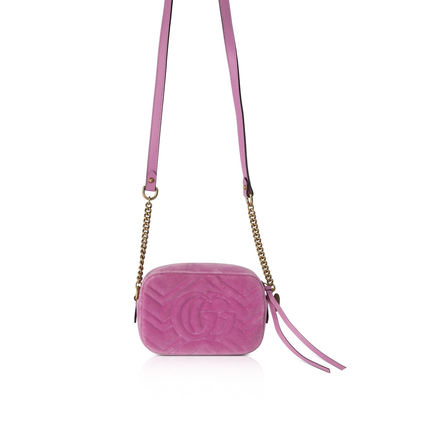 Gucci Velvet Crystal GG Marmont Matelasse Mini Bag