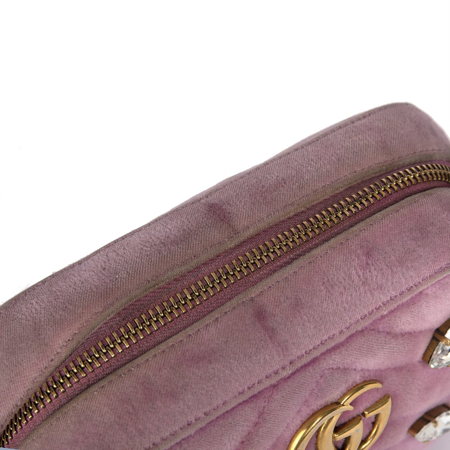 Gucci Velvet Crystal GG Marmont Matelasse Mini Bag
