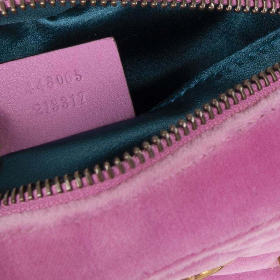 Gucci Velvet Crystal GG Marmont Matelasse Mini Bag