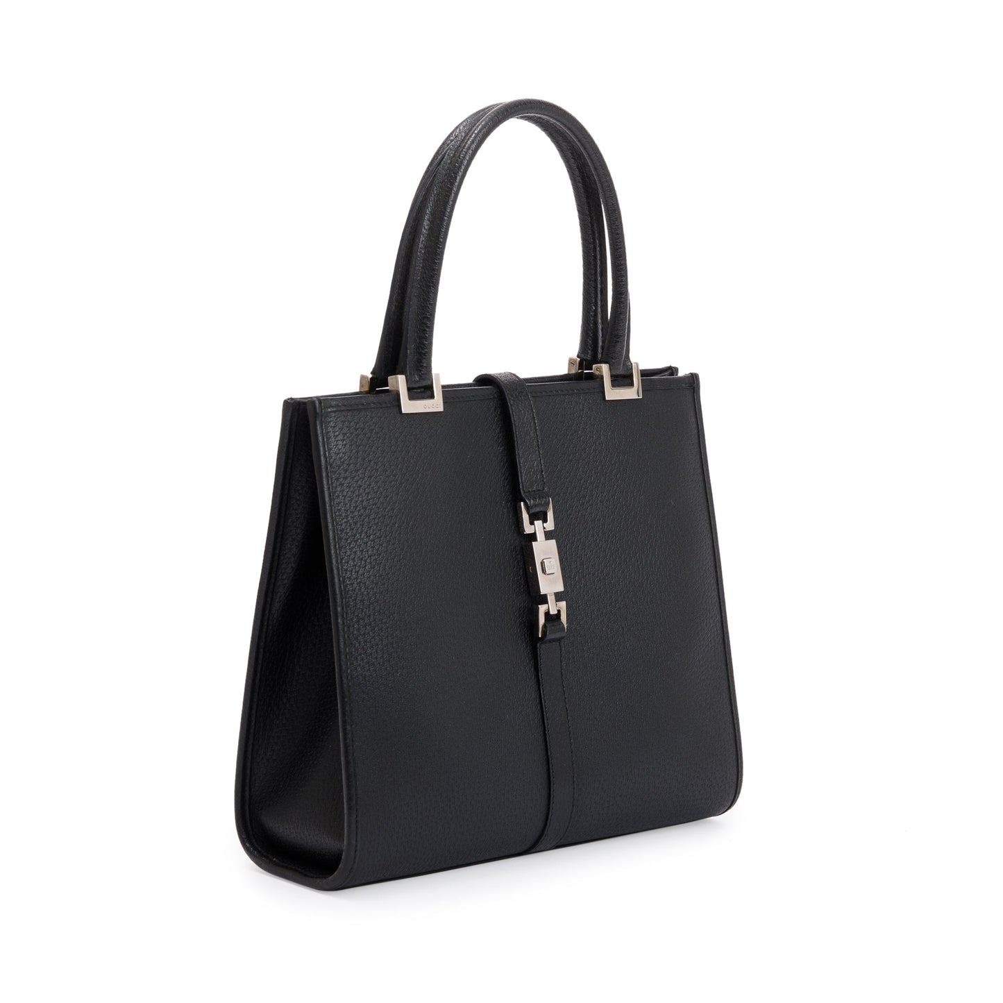 Gucci Vintage Black Calfskin Leather Jackie Small Tote Bag