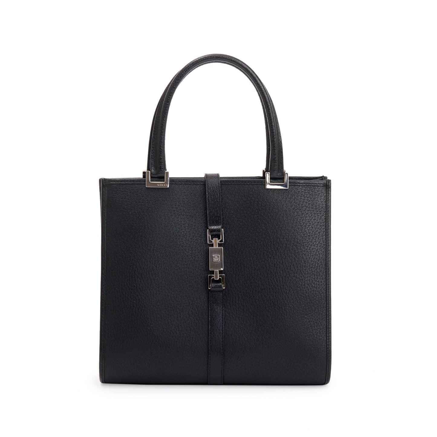 Gucci Vintage Black Calfskin Leather Jackie Small Tote Bag