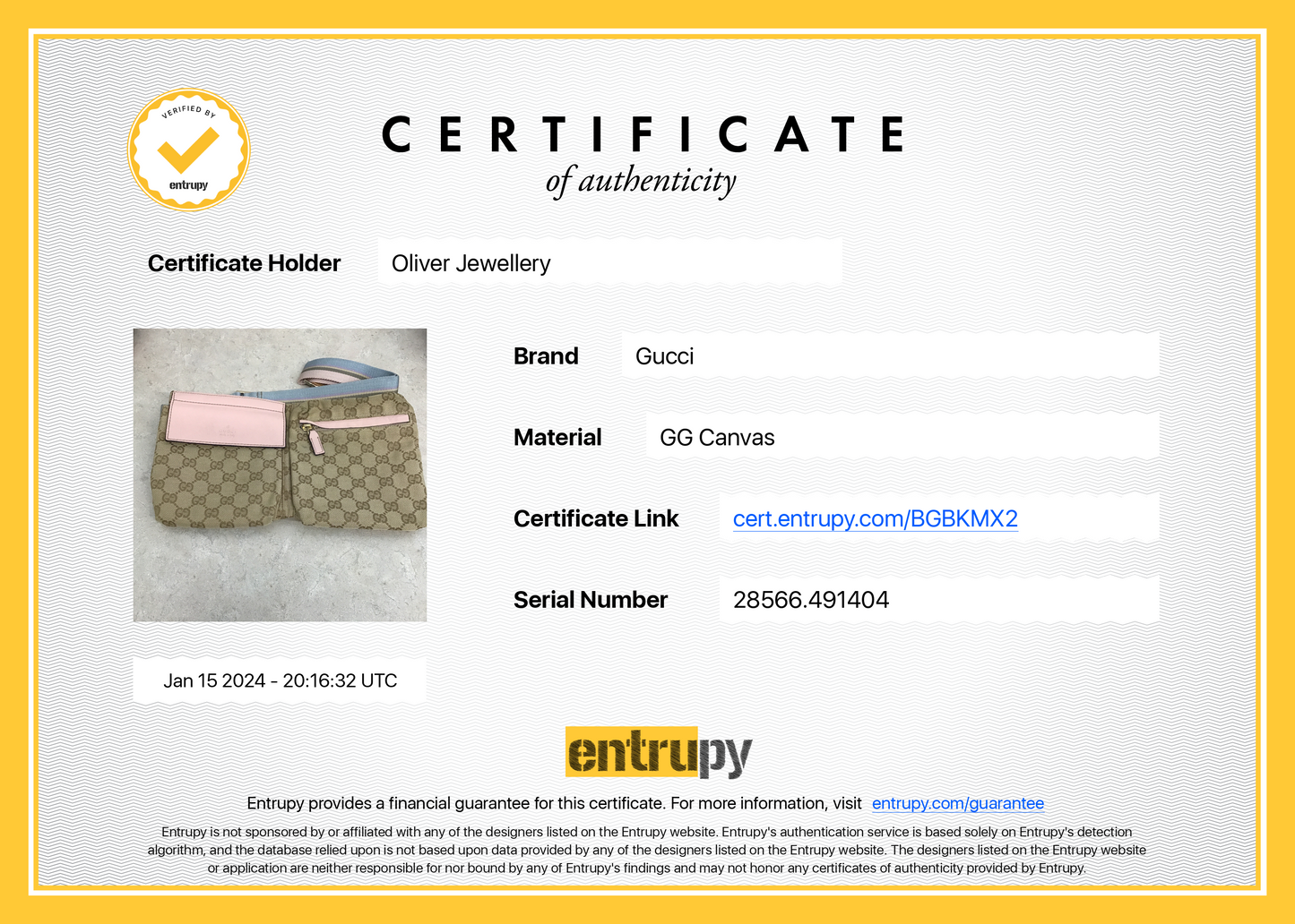 Gucci Vintage GG Canvas Pink Leather Double Pocket Belt Bag