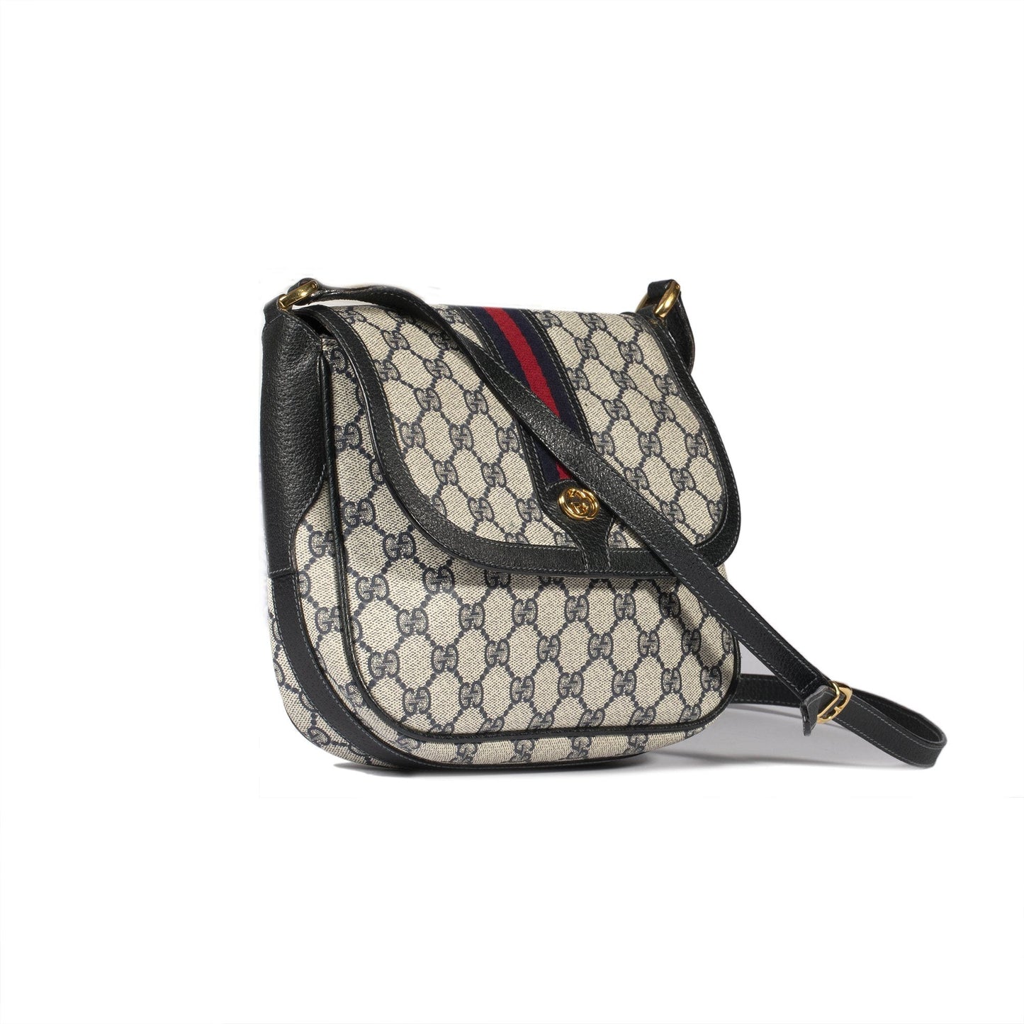 Gucci Vintage GG Plus Web Crossbody Bag