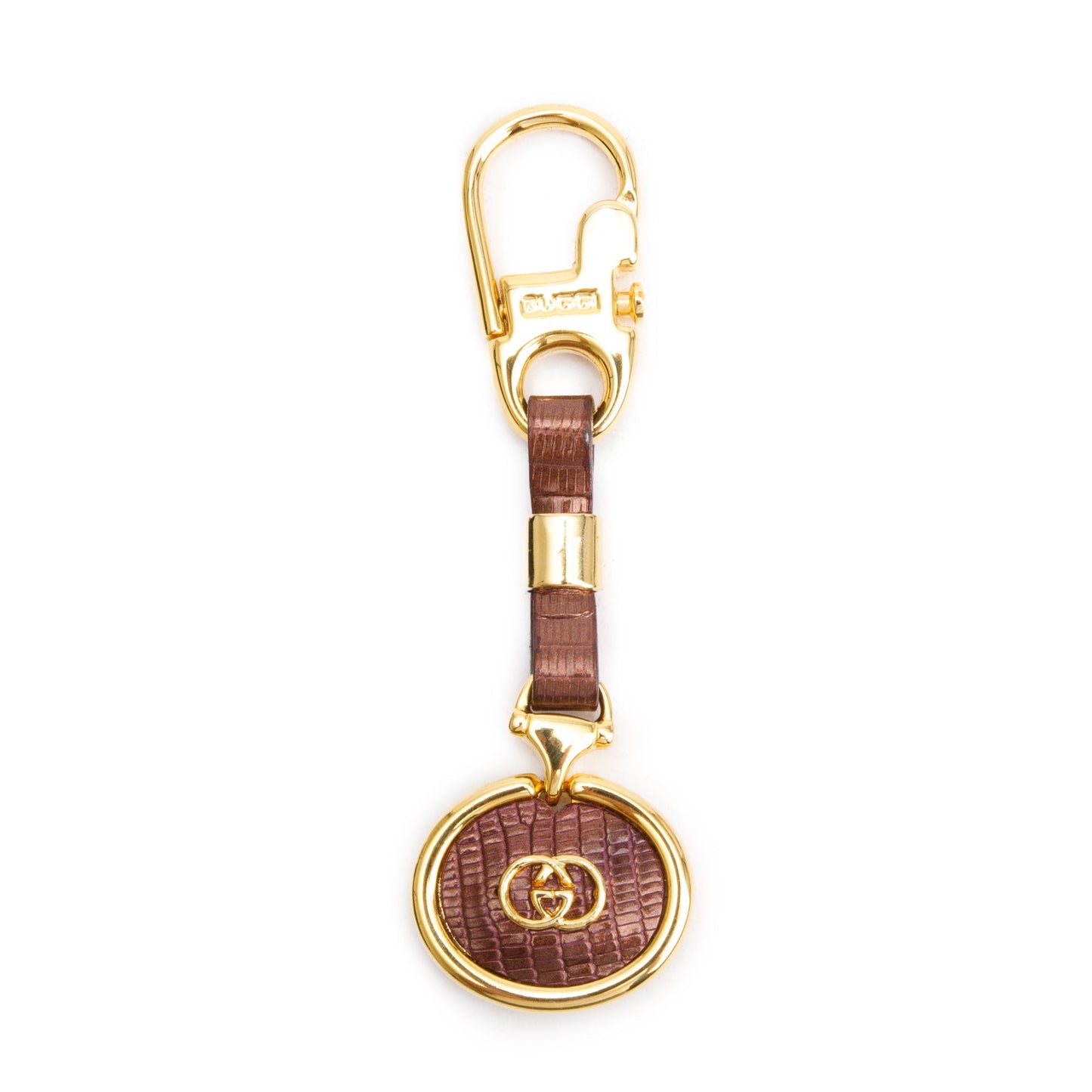 Gucci Vintage Gold Plated Lizard Key Chain