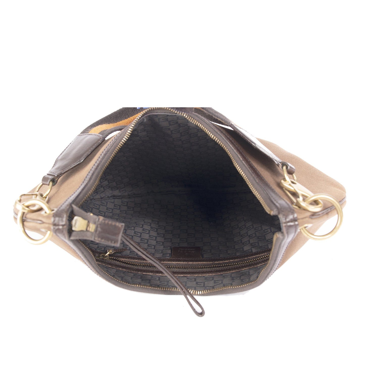 Gucci Vintage Leather-Trimmed Canvas Hobo