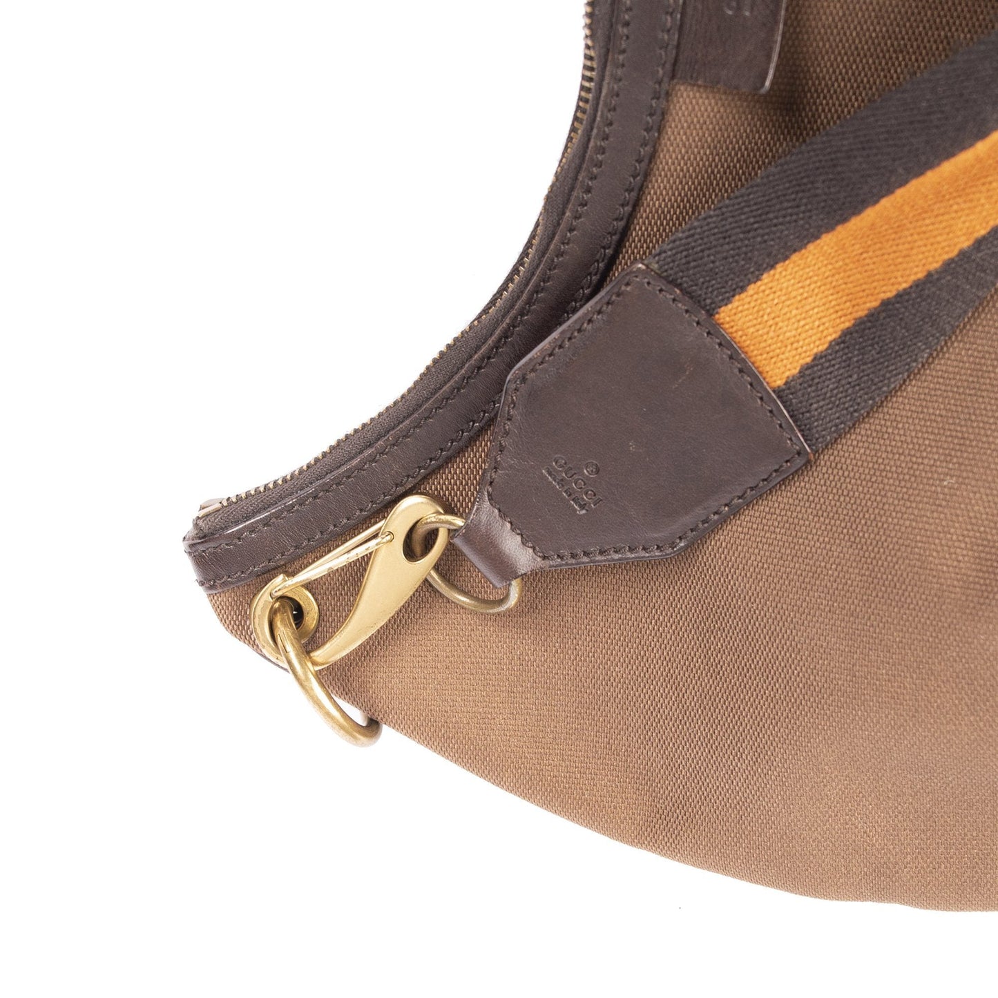 Gucci Vintage Leather-Trimmed Canvas Hobo