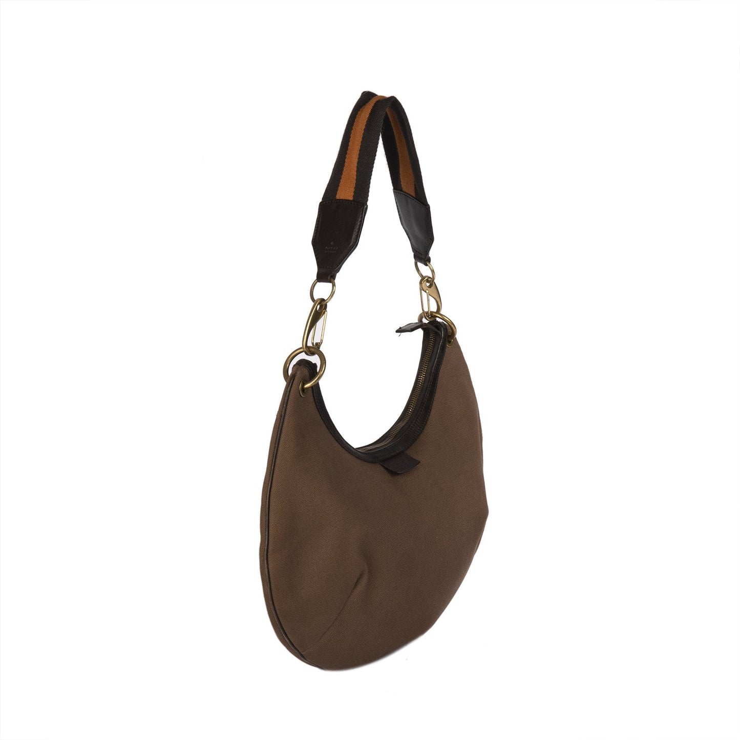 Gucci Vintage Leather-Trimmed Canvas Hobo