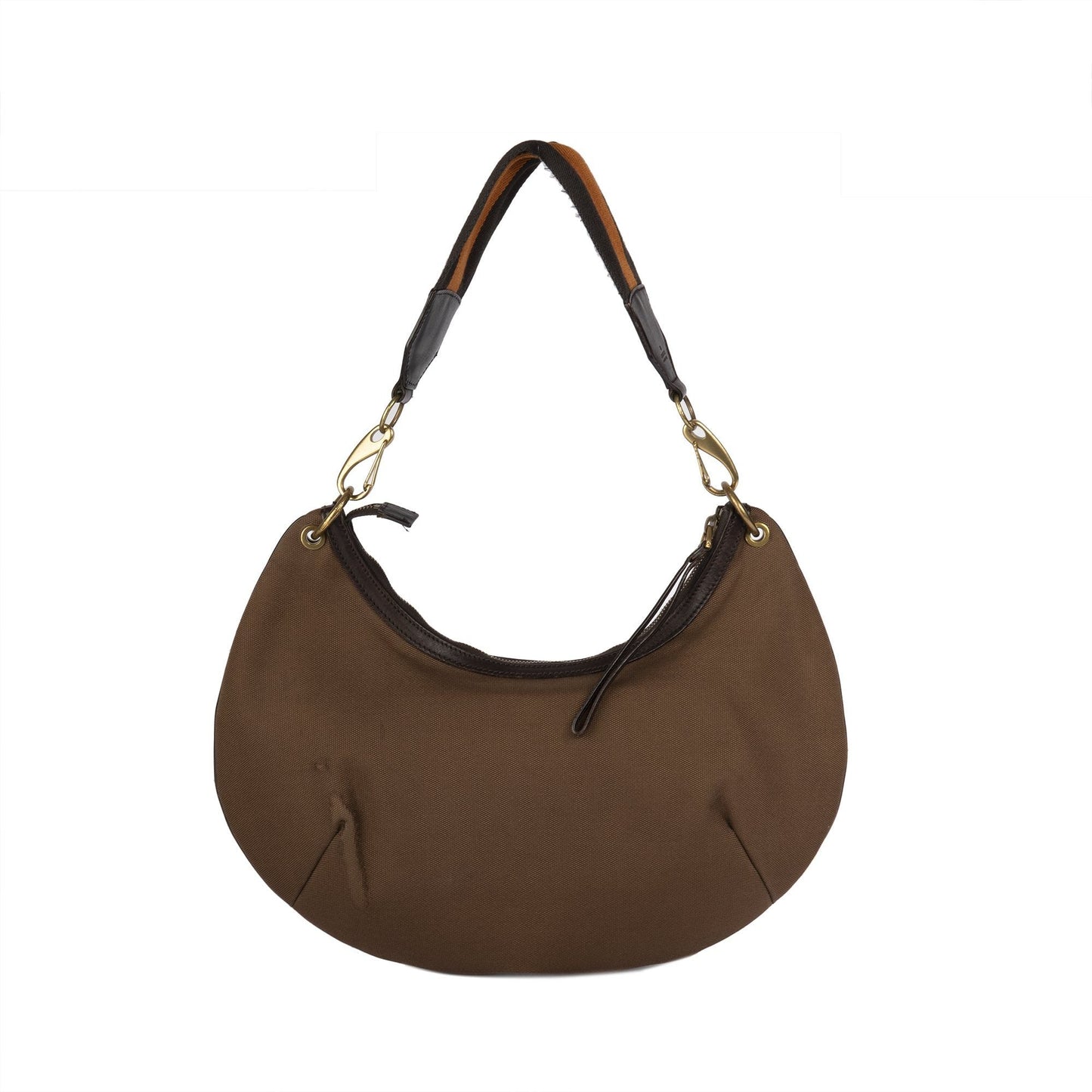 Gucci Vintage Leather-Trimmed Canvas Hobo
