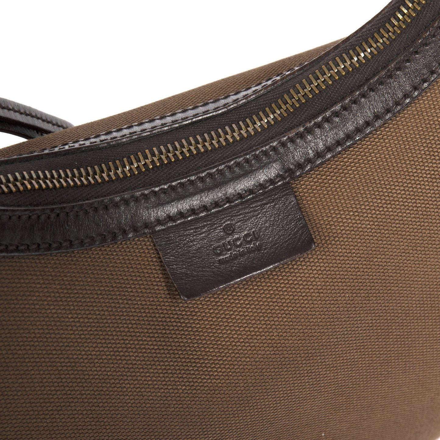 Gucci Vintage Leather-Trimmed Canvas Hobo