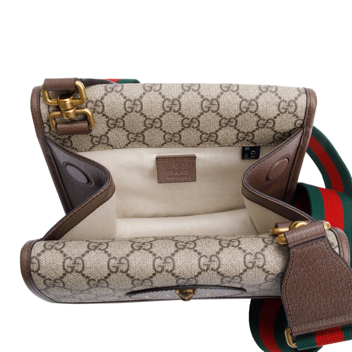 Gucci Vintage Neo GG Supreme Small Double Flap Messenger Bag