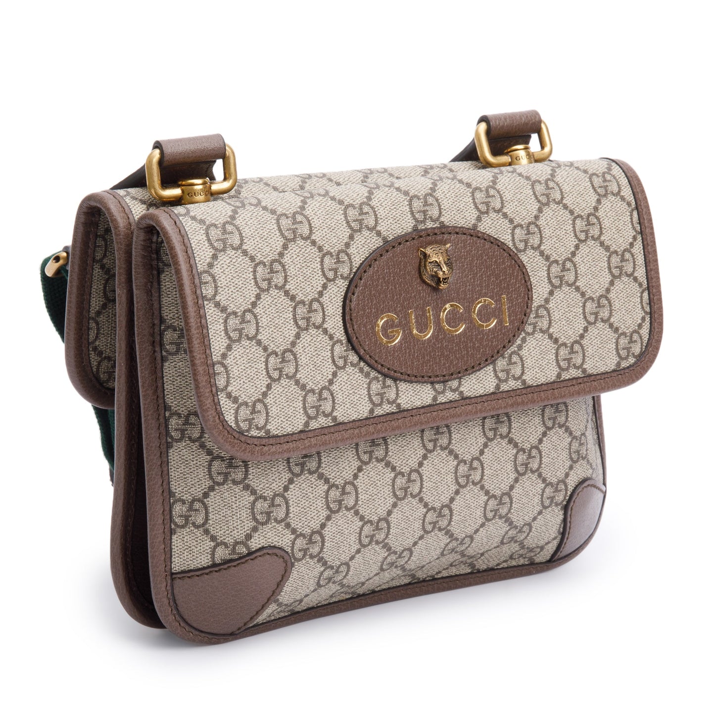 Gucci Vintage Neo GG Supreme Small Double Flap Messenger Bag