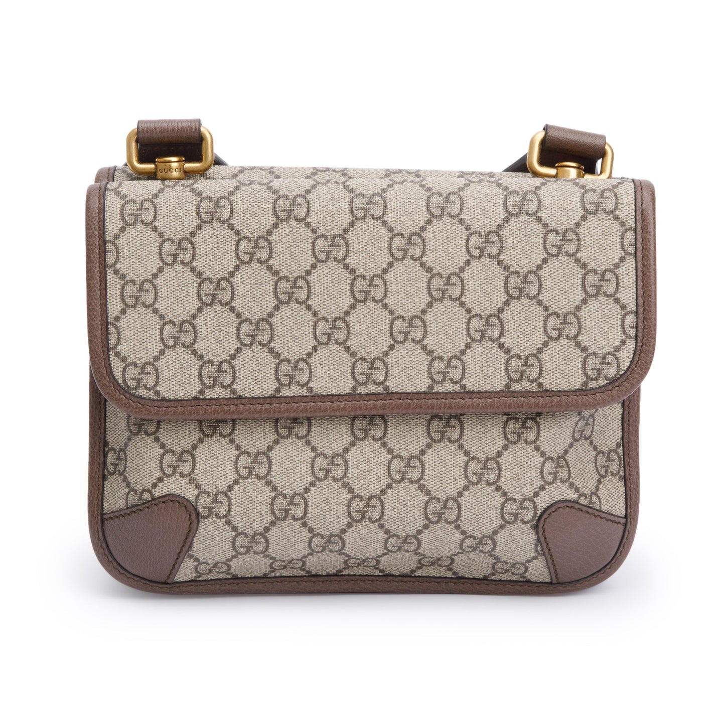 Gucci Vintage Neo GG Supreme Small Double Flap Messenger Bag