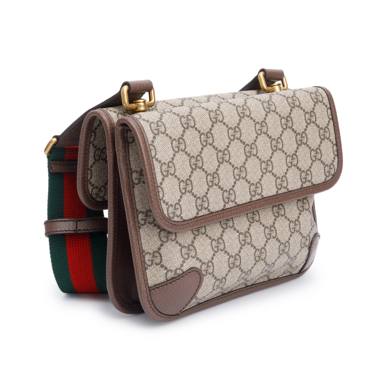 Gucci Vintage Neo GG Supreme Small Double Flap Messenger Bag