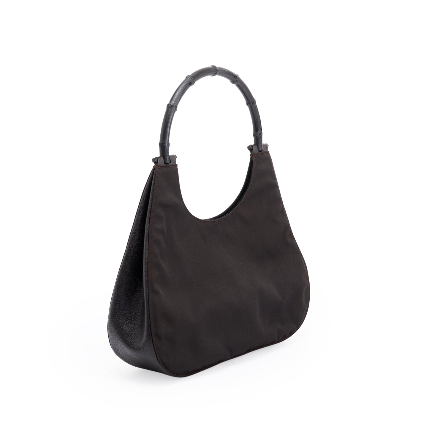 Gucci Vintage Nylon Bamboo Hobo Bag