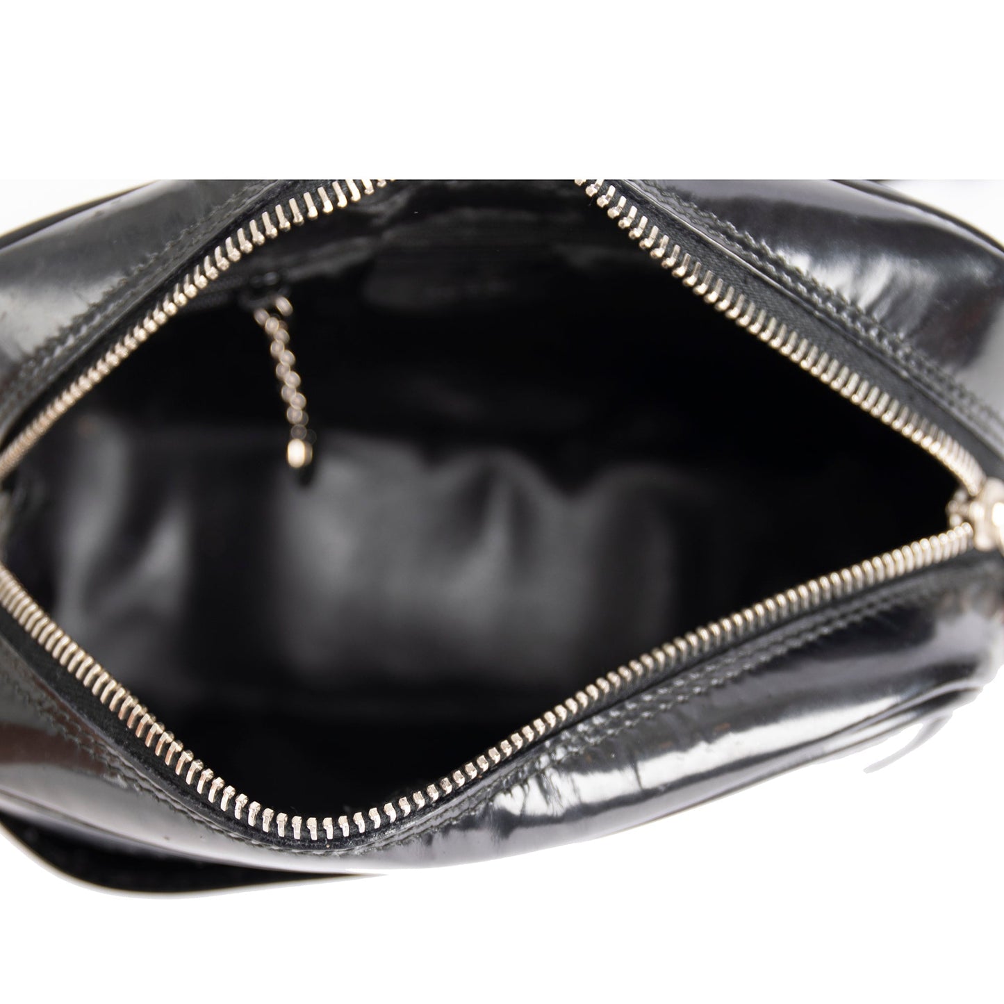 Gucci Vintage Patent Leather Bamboo Crossbody Bag