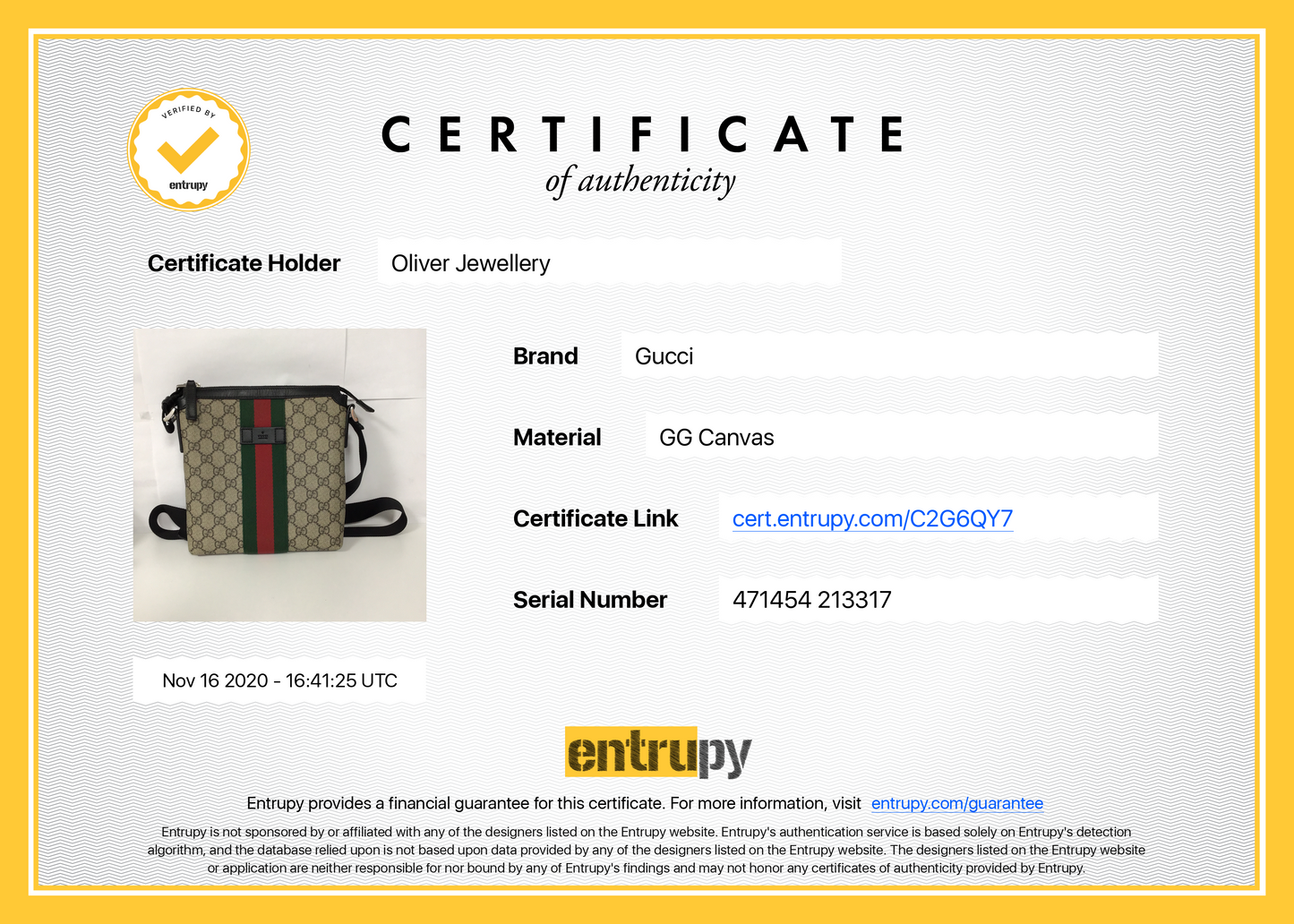 Gucci Web GG Supreme Flat Messenger Bag