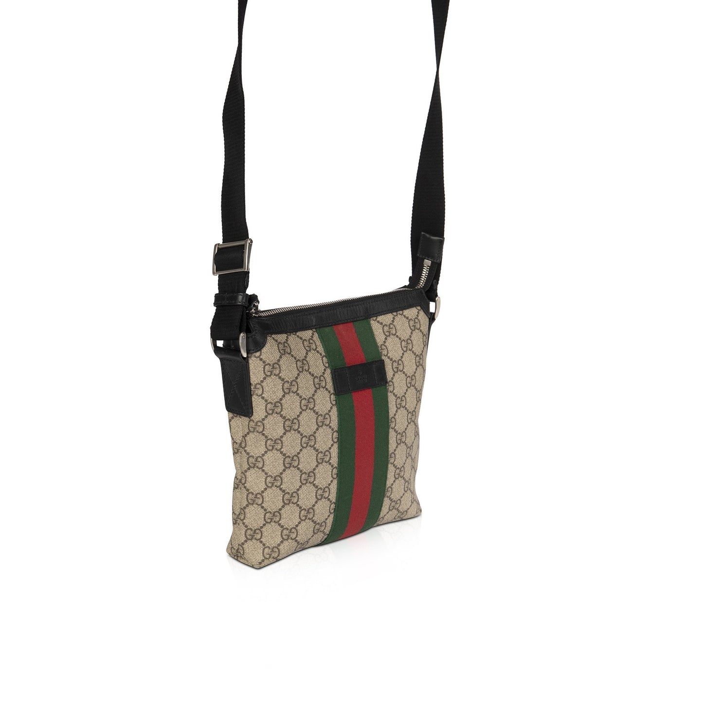 Gucci Web GG Supreme Flat Messenger Bag