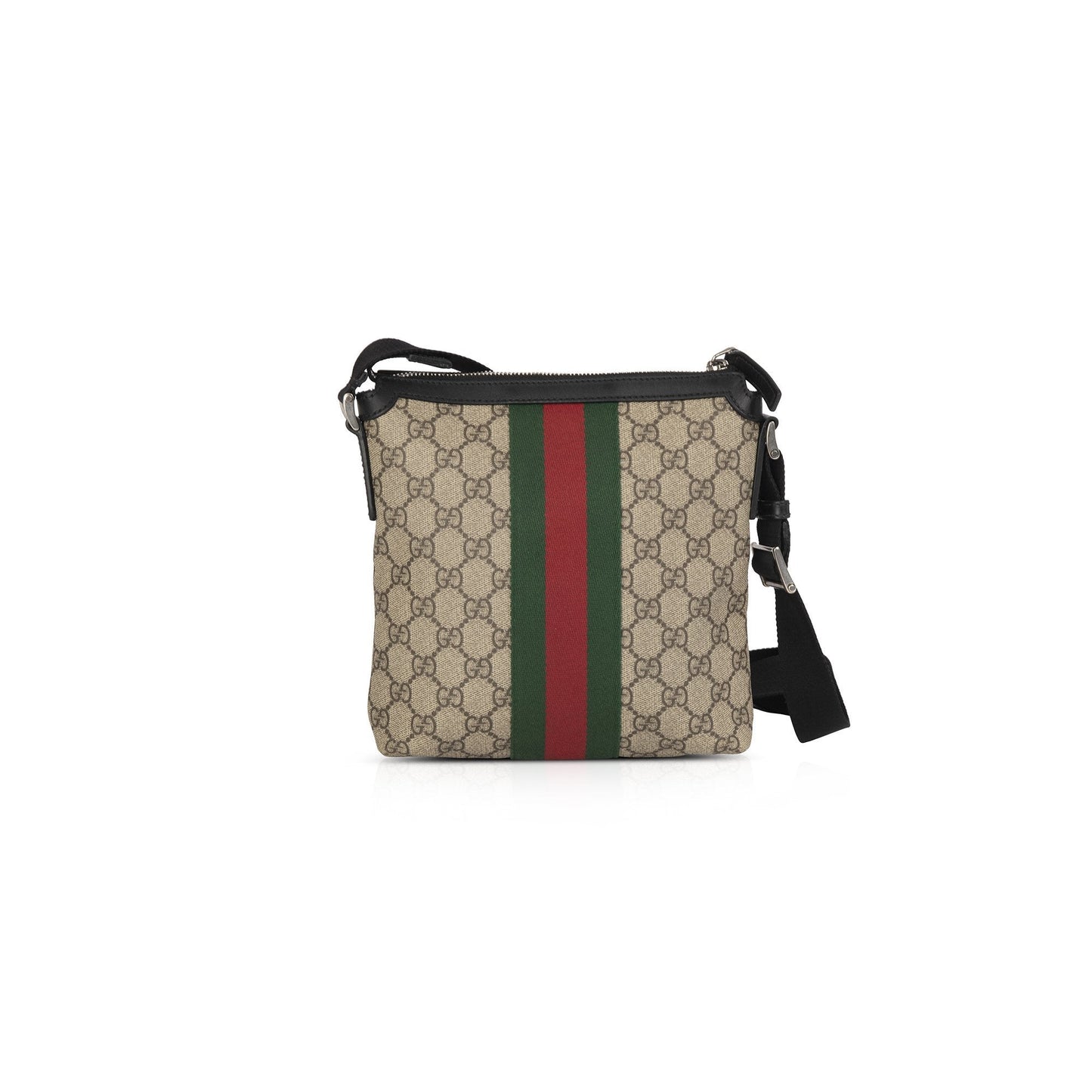 Gucci Web GG Supreme Flat Messenger Bag