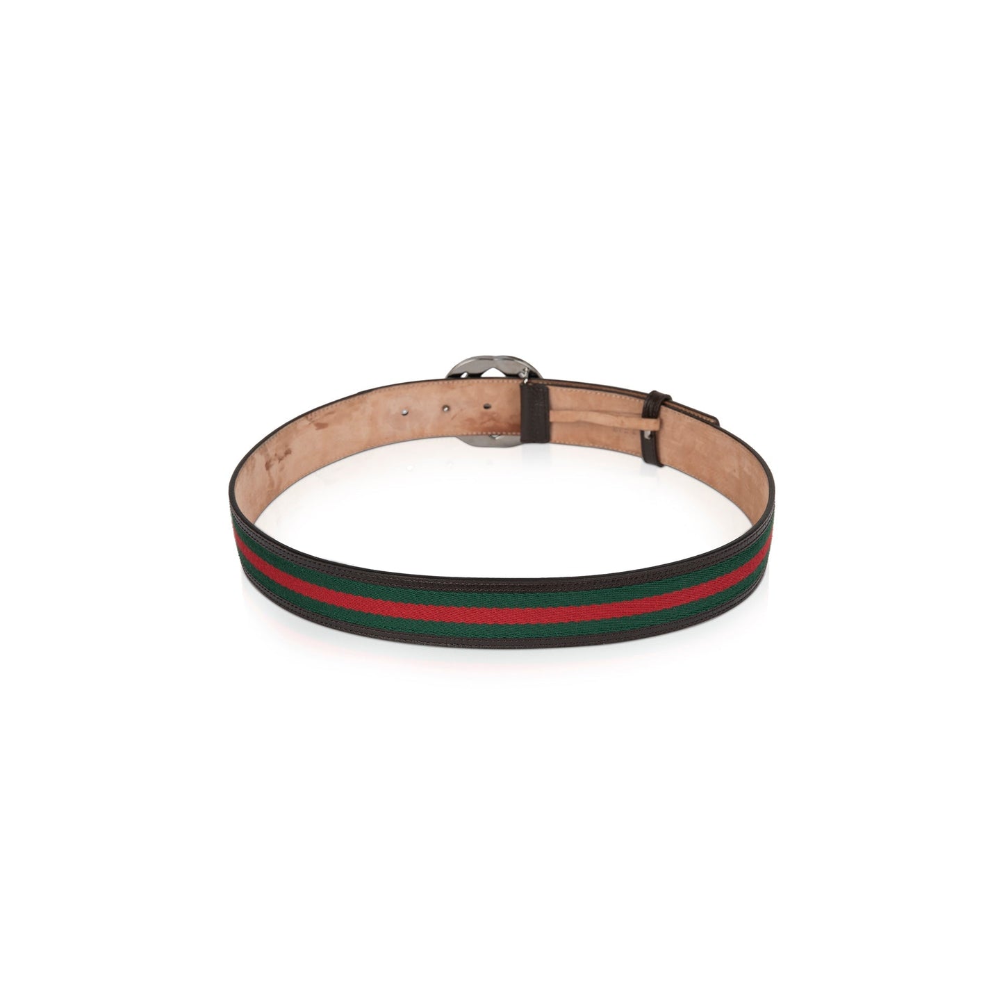 Gucci Web Leather Belt with G Buckle