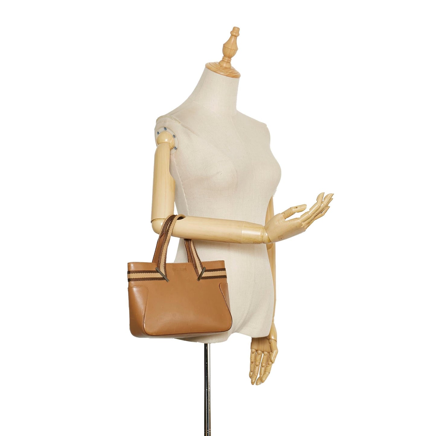 Gucci Web Leather Tote (SHG-35108)