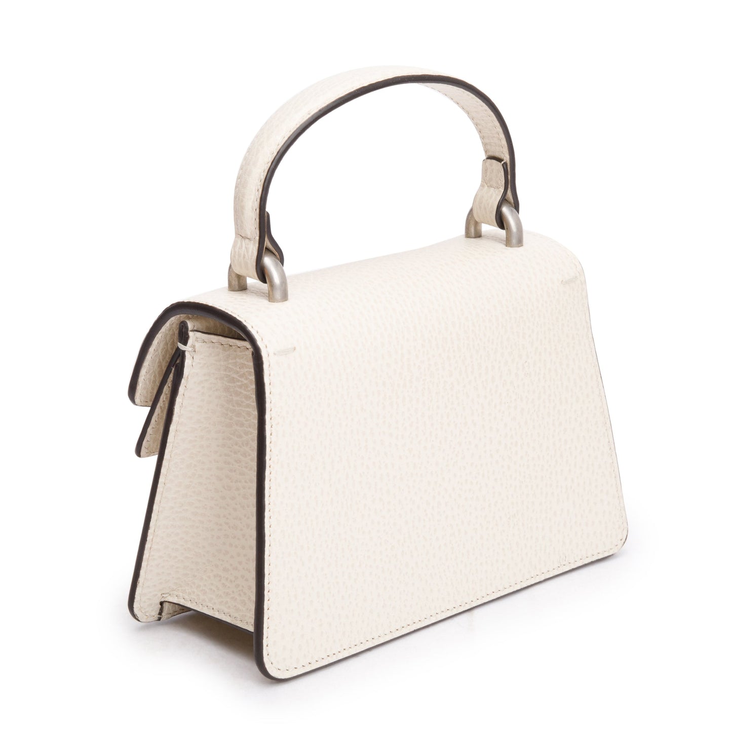 Gucci White Calfskin Leather Dionysus Mini Top Handle Bag