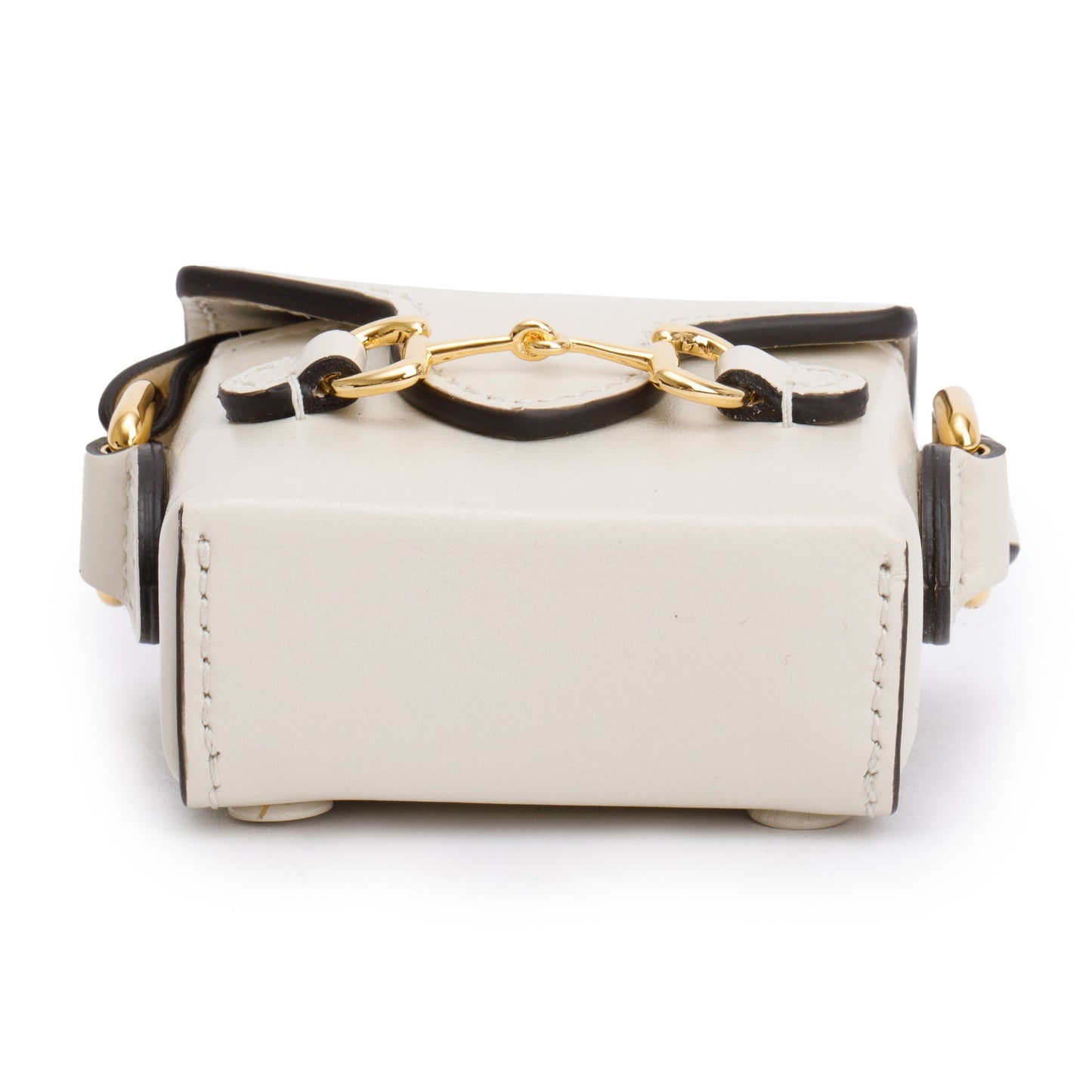 Gucci White Calfskin Leather Horsebit 1955 Airpod Case Crossbody Bag
