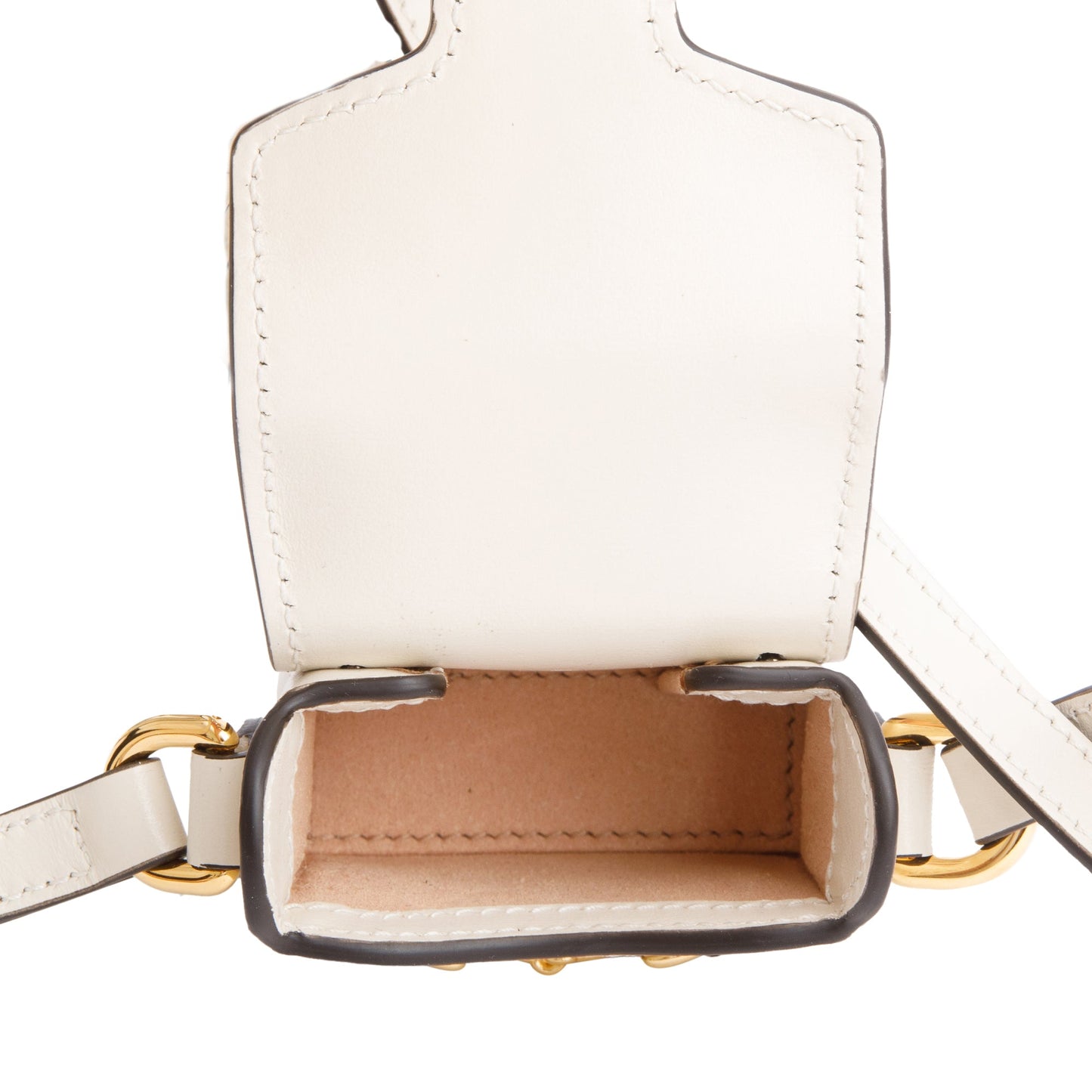 Gucci White Calfskin Leather Horsebit 1955 Airpod Case Crossbody Bag