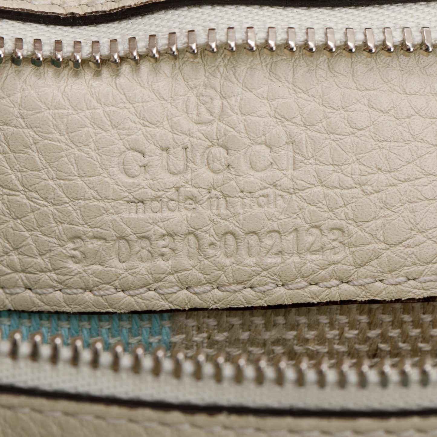 Gucci White Calfskin Leather Large Bamboo Daily Top Handle Bag