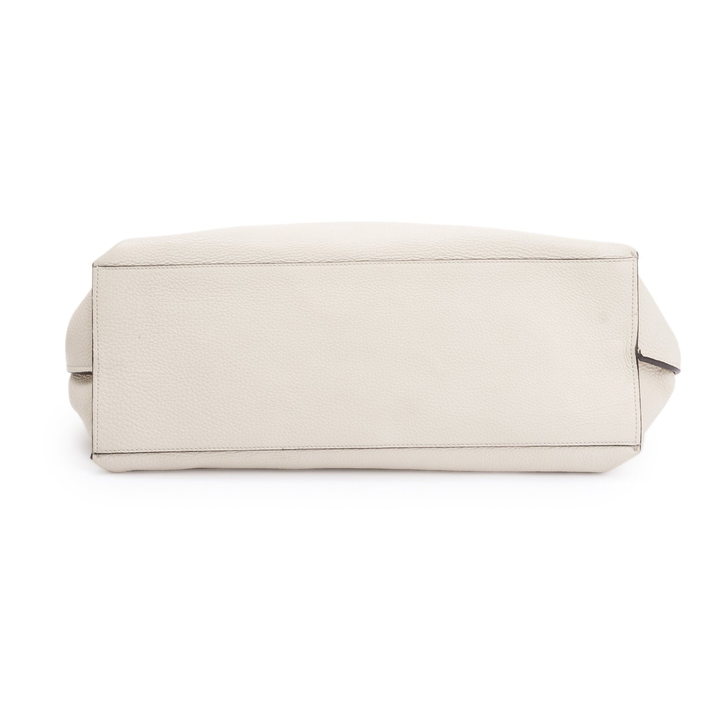 Gucci White Calfskin Leather Large Bamboo Daily Top Handle Bag