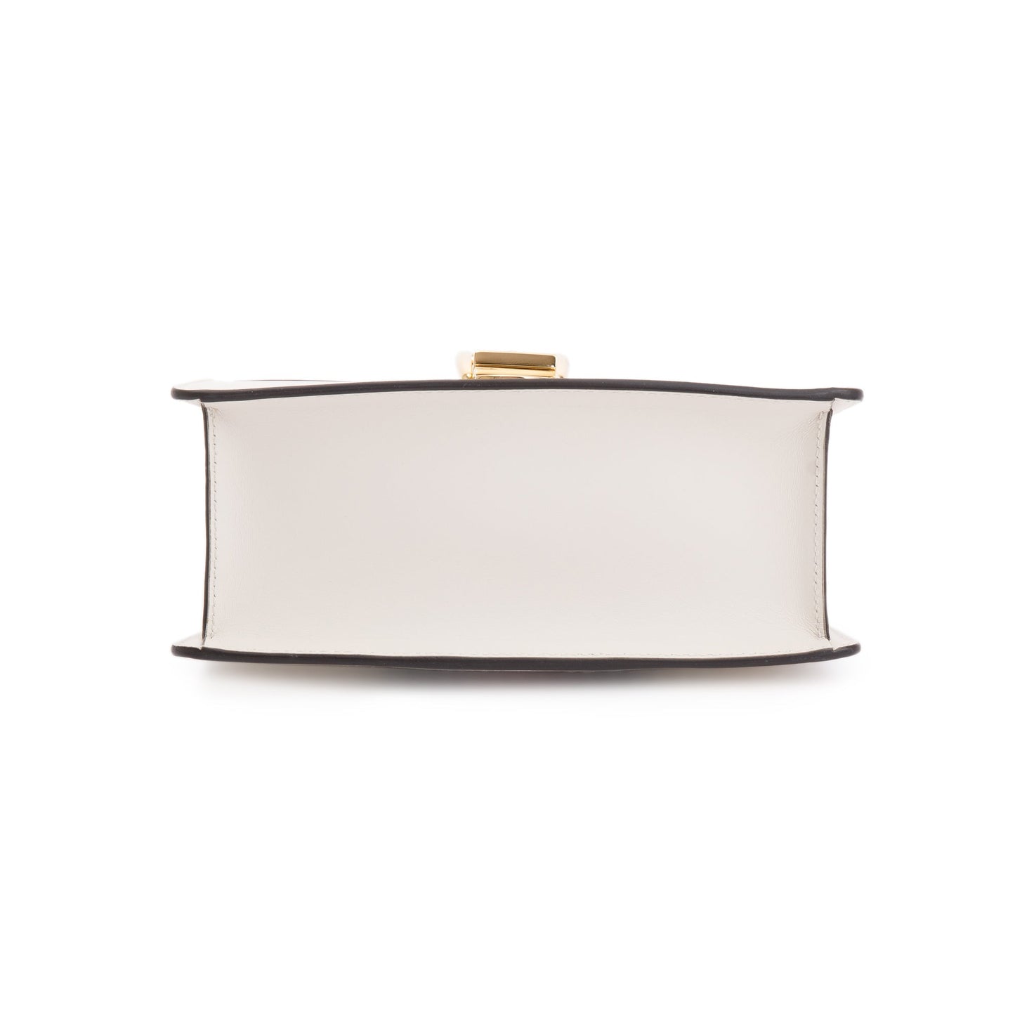 Gucci White Calfskin Leather Mini Sylvie Handle Bag