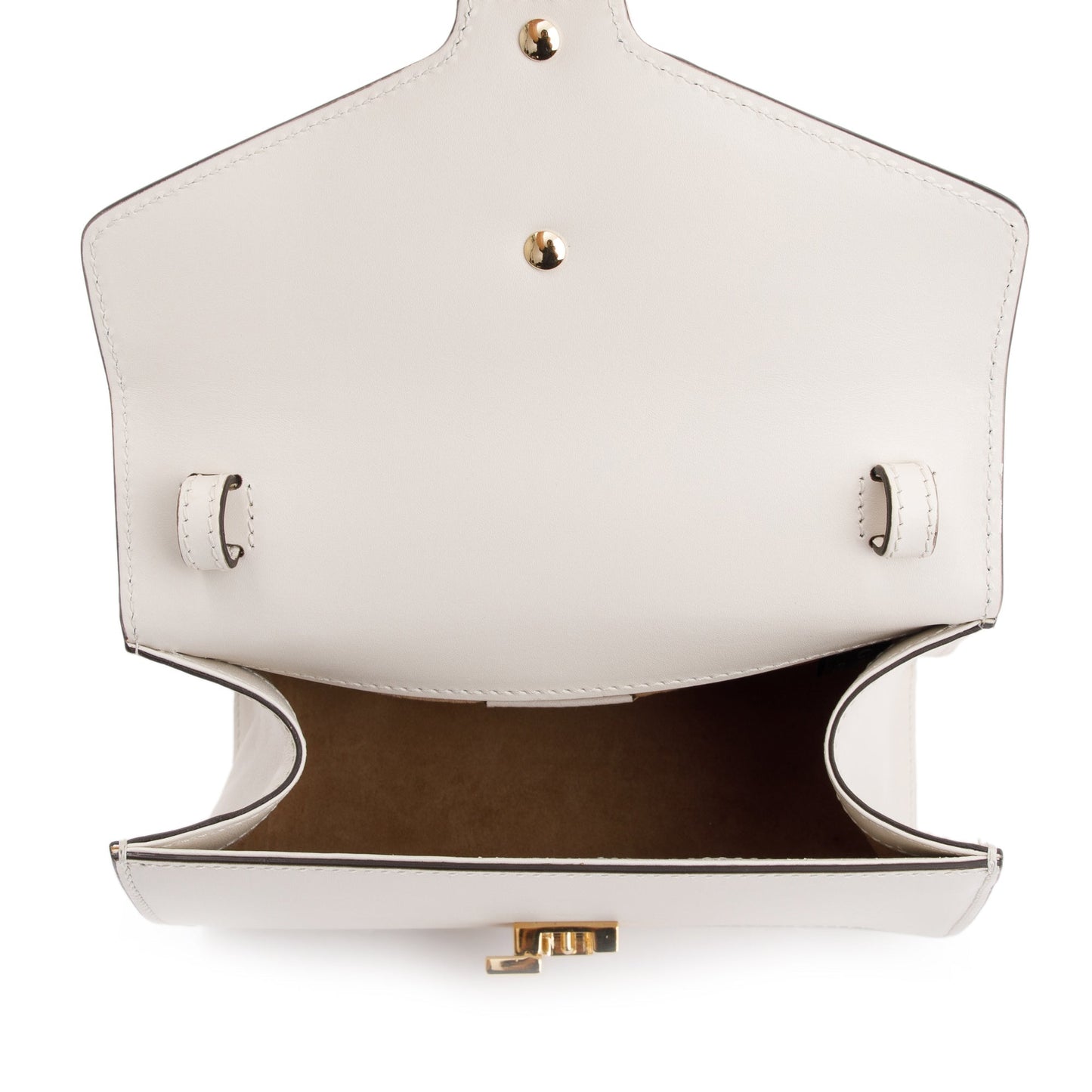 Gucci White Calfskin Leather Mini Sylvie Handle Bag