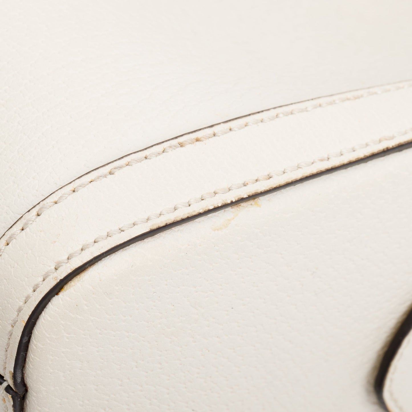 Gucci White Calfskin Leather Web Medium Ophidia Boston Bag