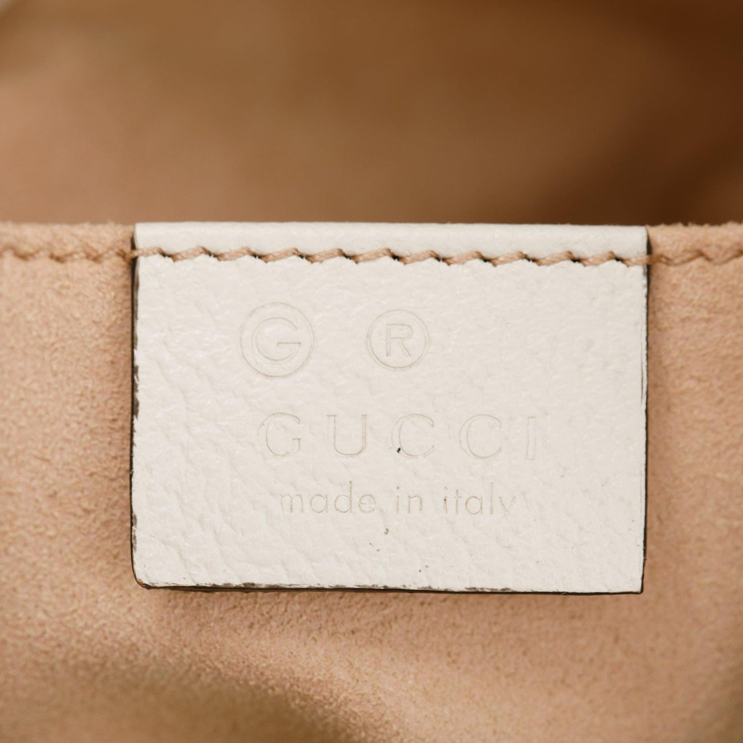 Gucci White Calfskin Leather Web Ophidia Small Bucket Bag