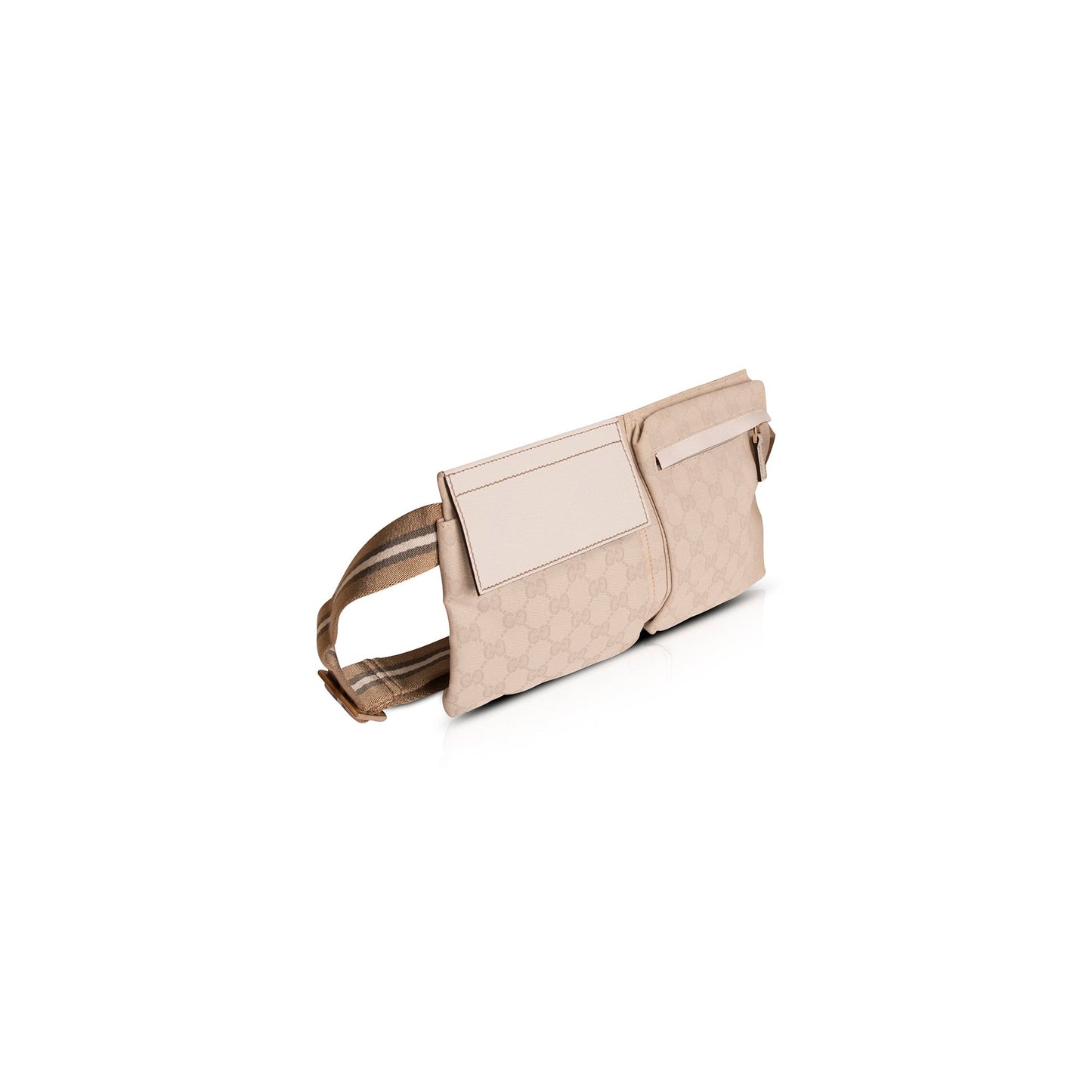 Gucci White GG Canvas Waist Bag
