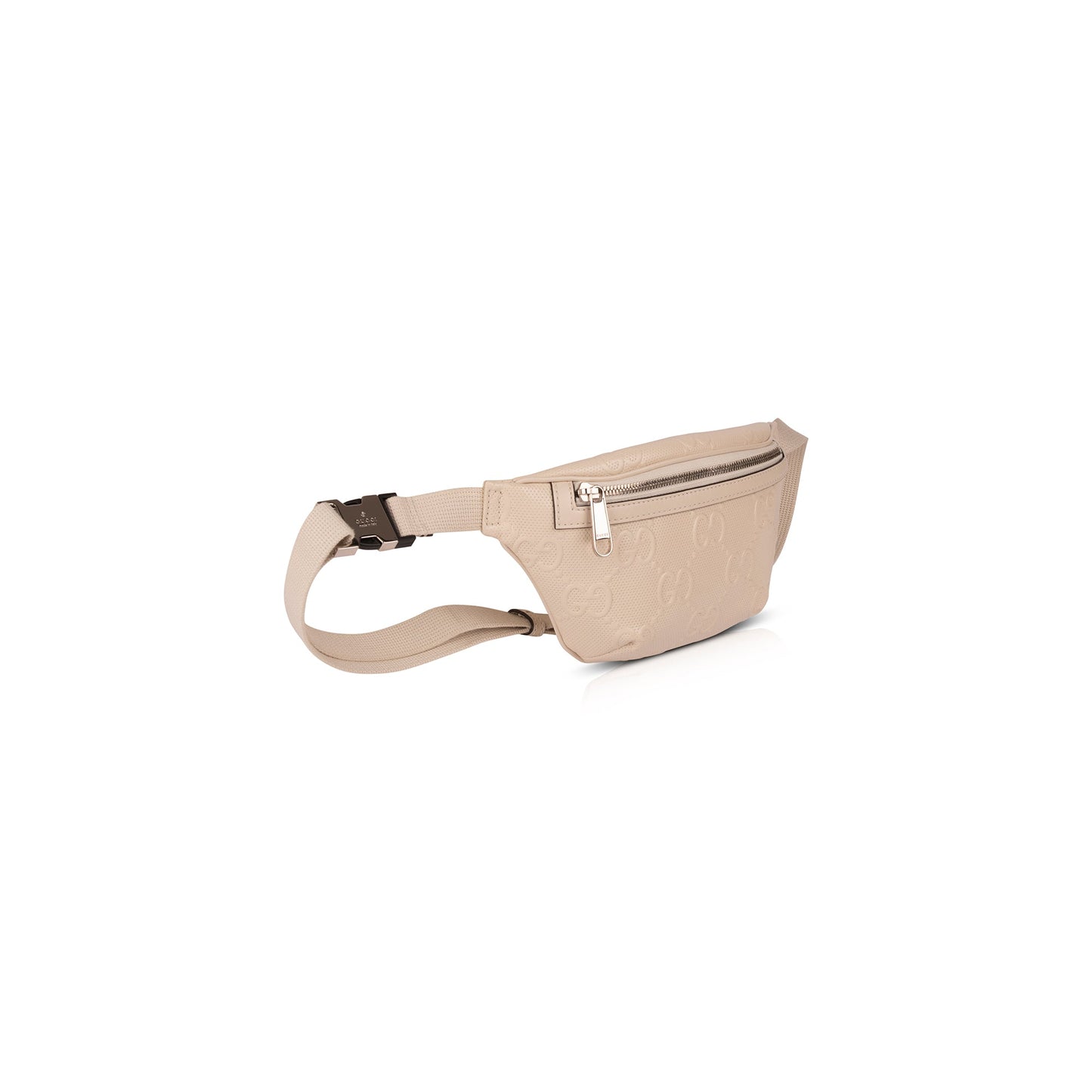 Gucci White GG Embossed Belt Bag