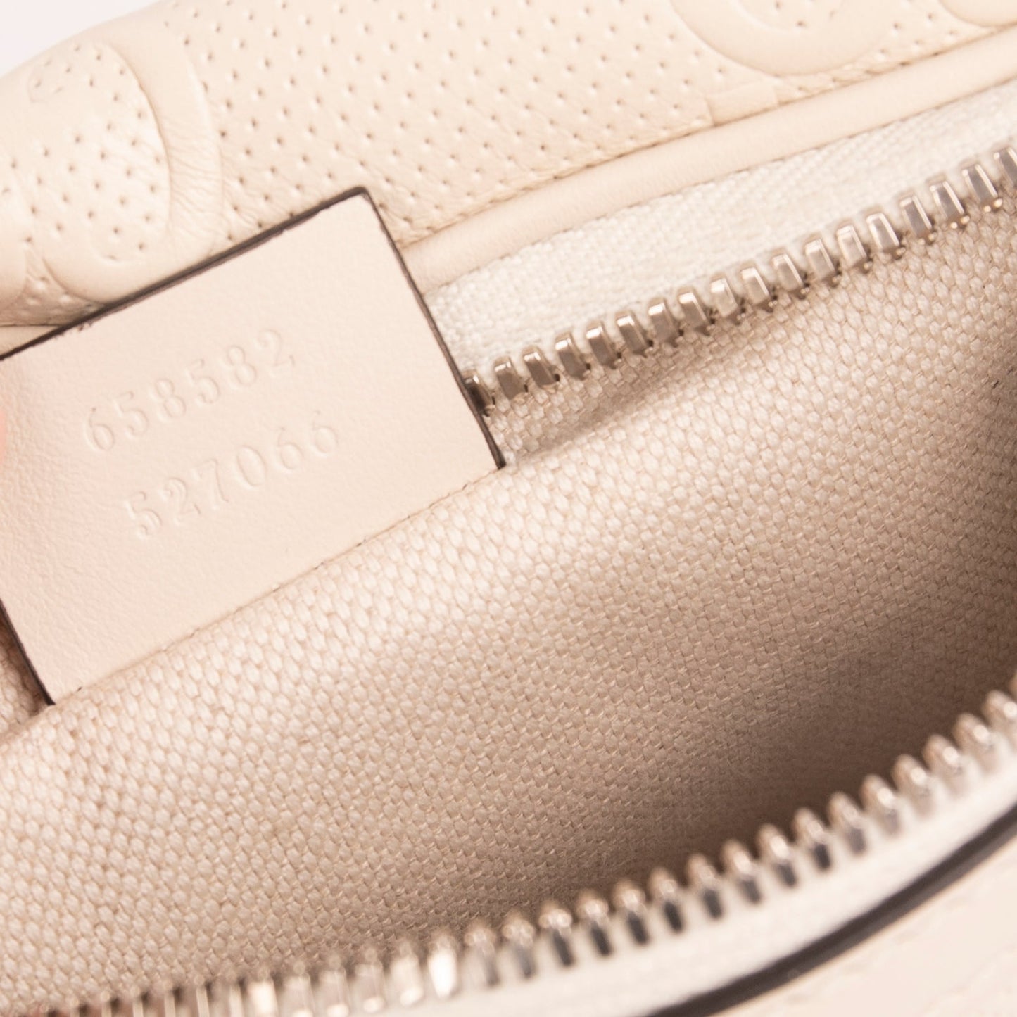 Gucci White GG Embossed Belt Bag
