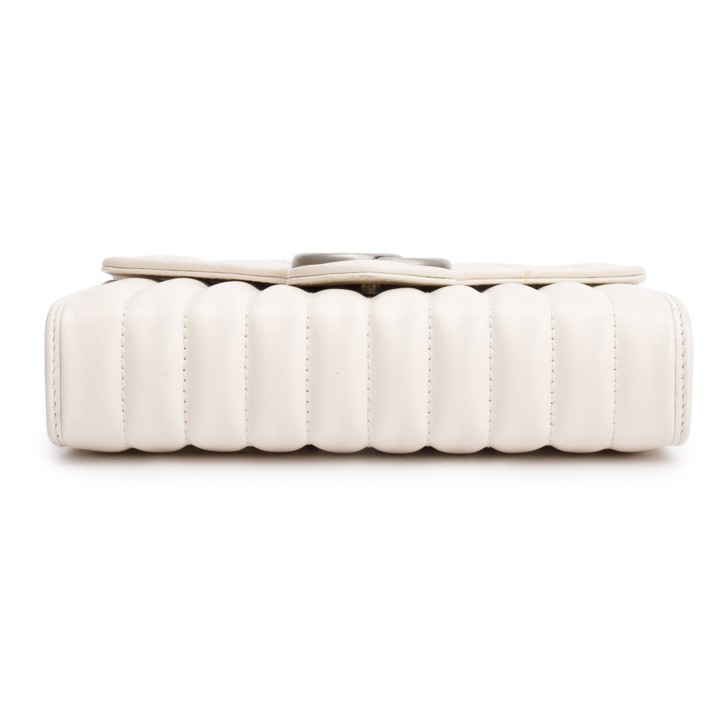 Gucci White GG Marmont Matelasse Leather Mini Chain Wallet