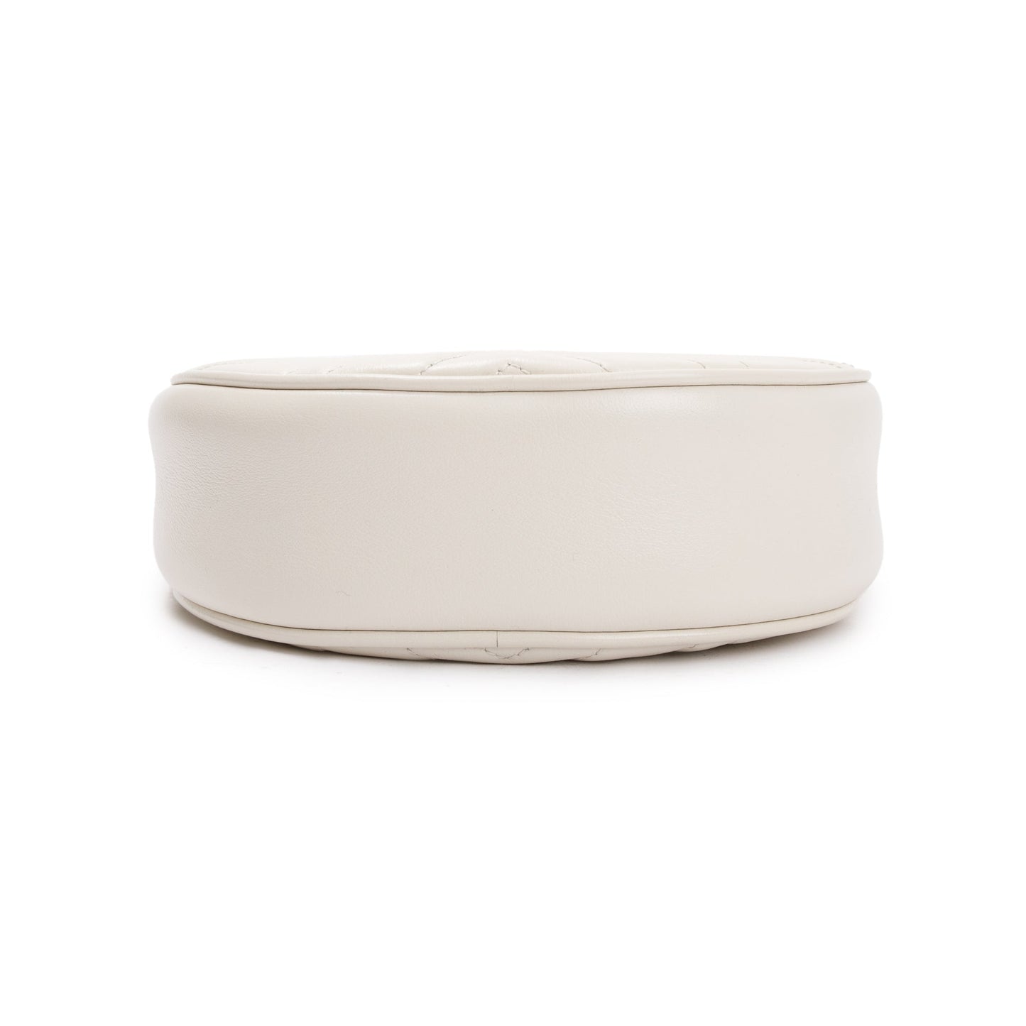 Gucci White GG Marmont Matelasse  Leather Mini Round Shoulder Bag