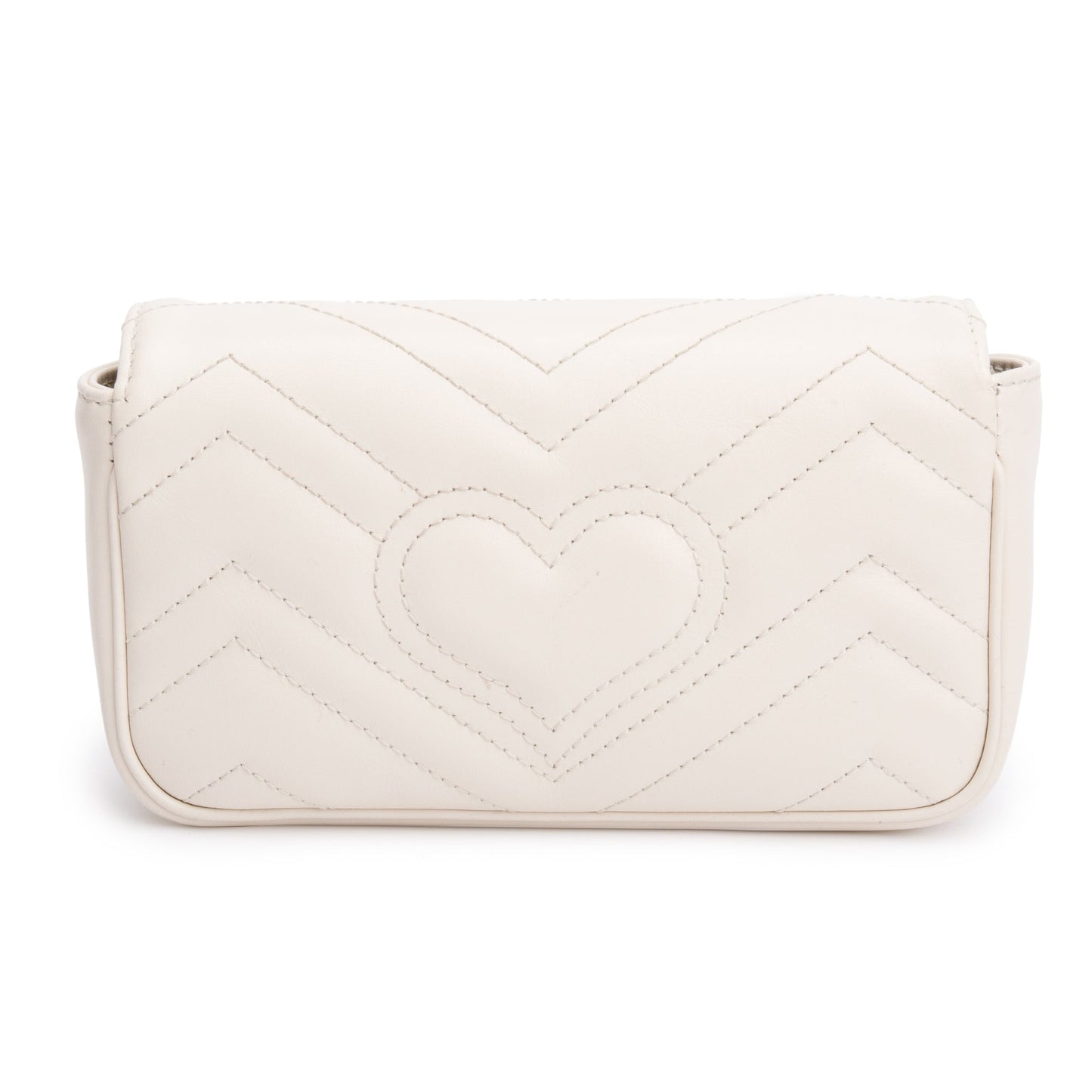 Gucci White GG Marmont Matelasse Leather Super Mini Bag