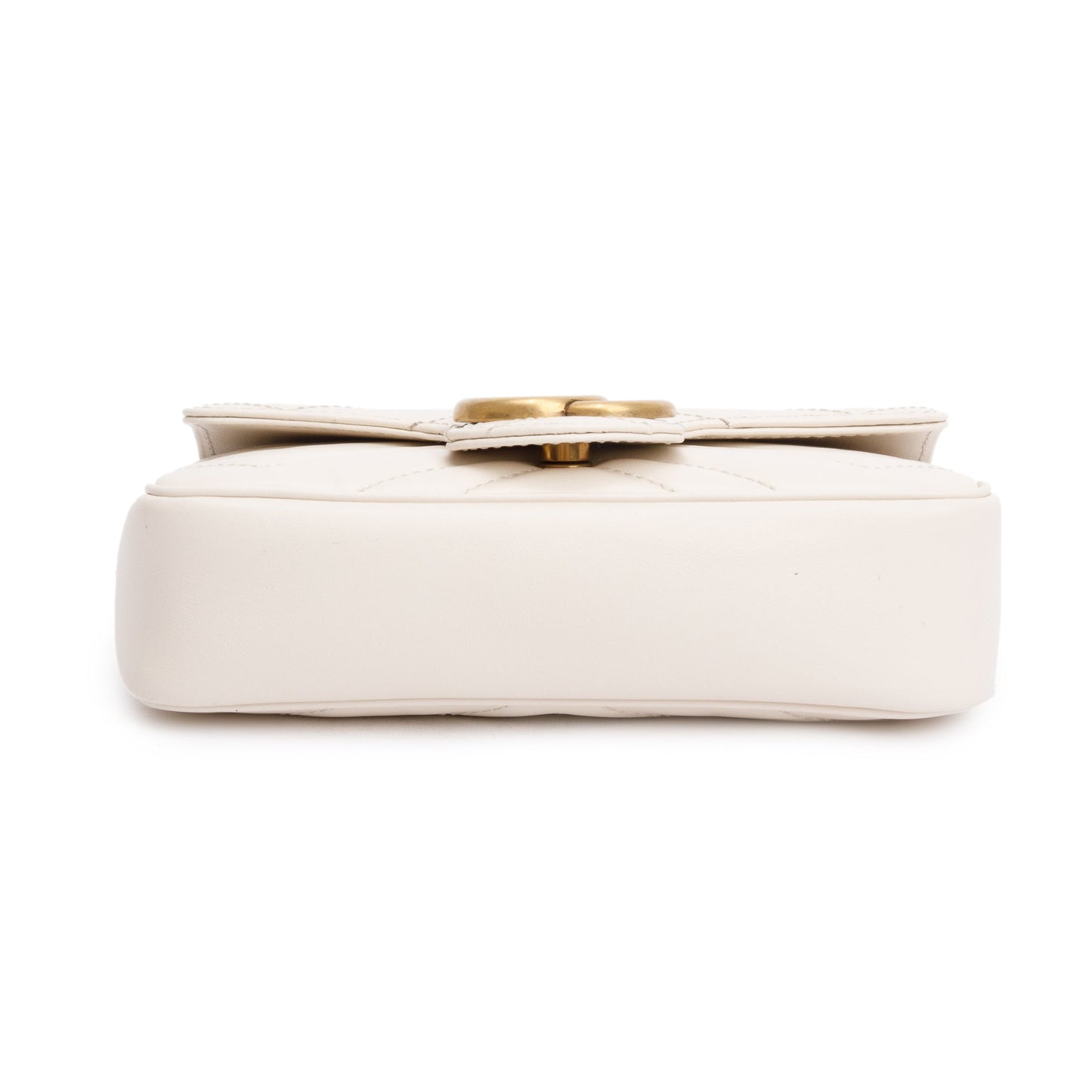 Gucci White GG Marmont Matelasse Leather Super Mini Bag
