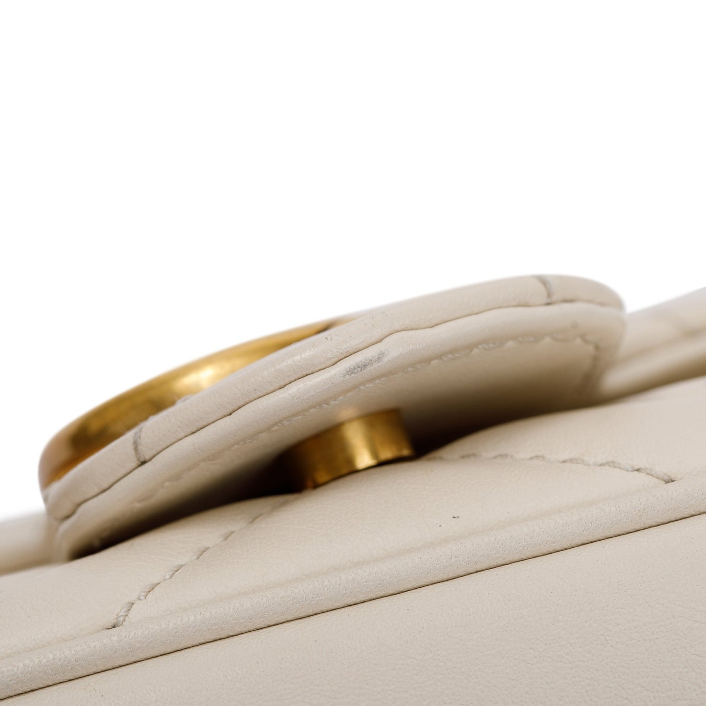 Gucci White GG Marmont Matelasse Leather Super Mini Bag