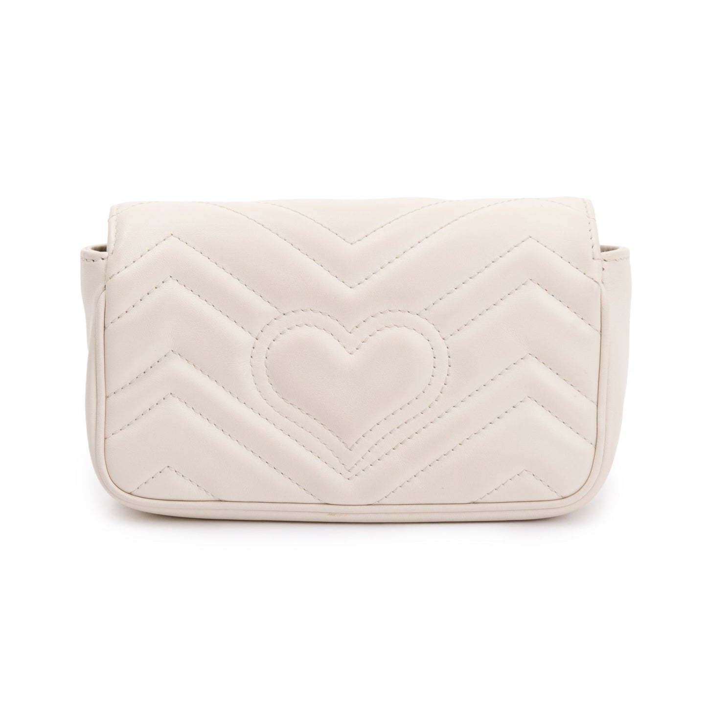 Gucci White GG Marmont Matelasse Leather Super Mini Bag