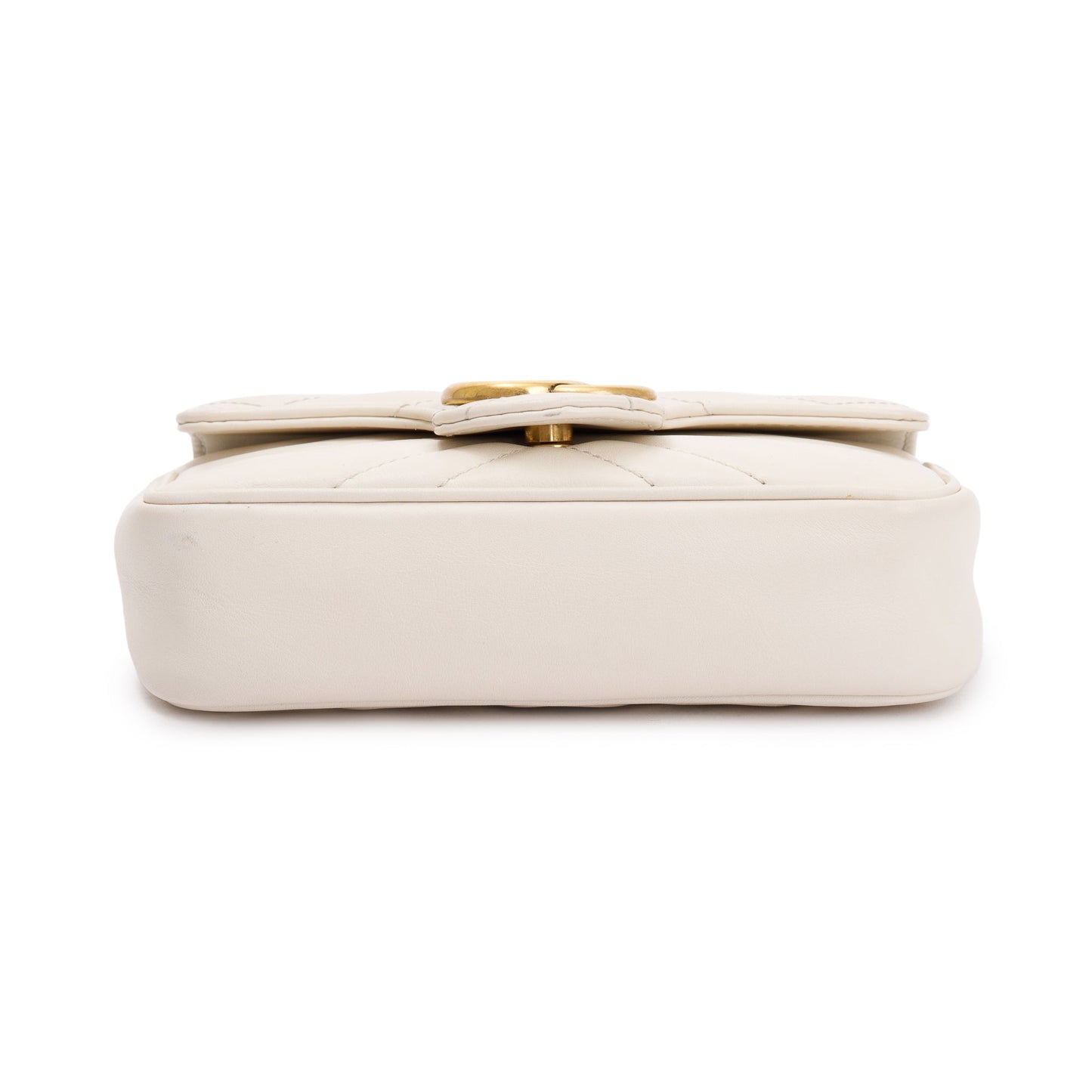 Gucci White GG Marmont Matelasse Leather Super Mini Bag